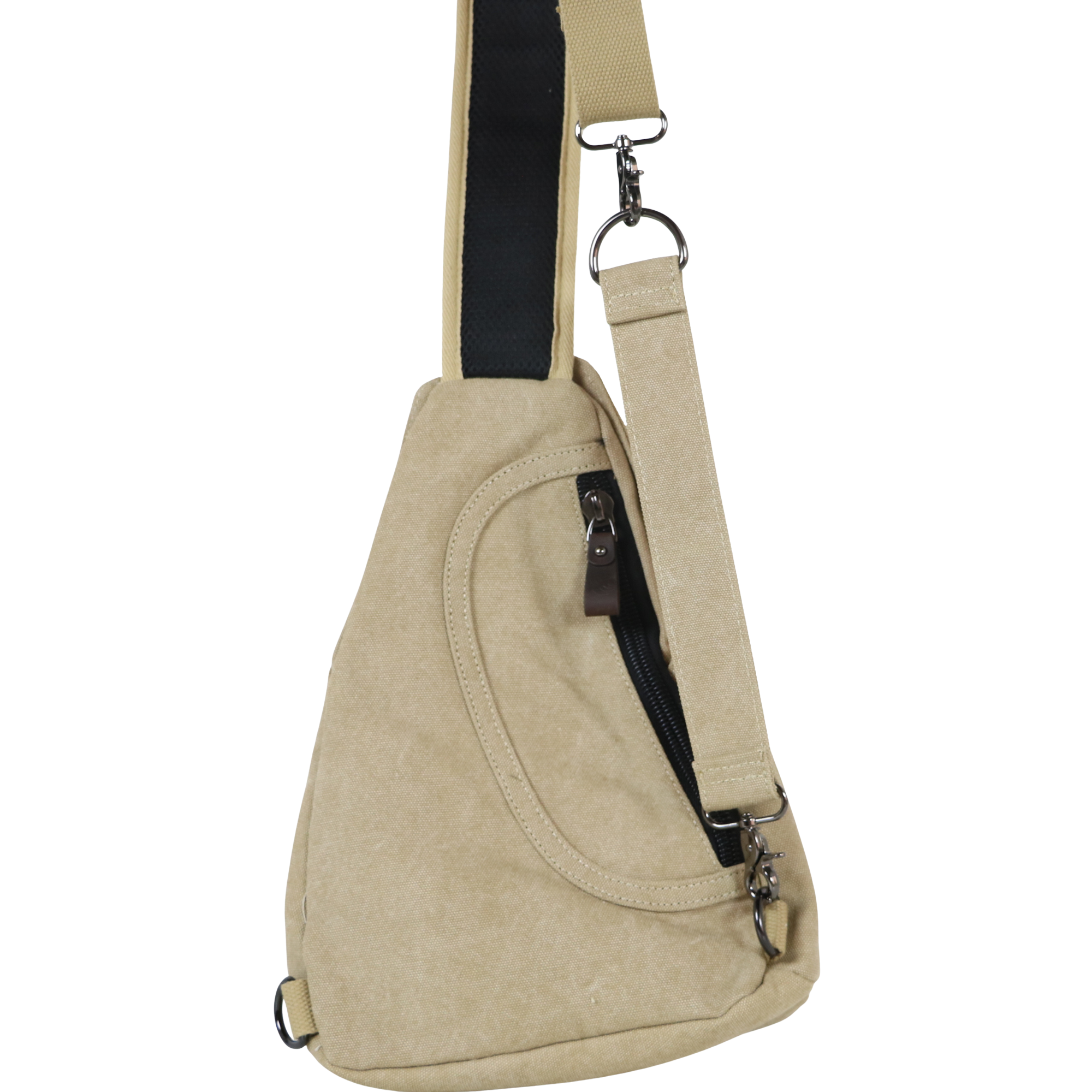 Beige sling bag with a strap