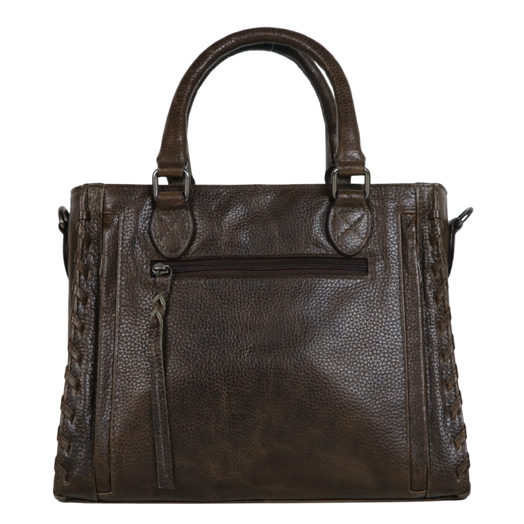#238 Dark Brown Texas Leather Concealed Carry Satchel