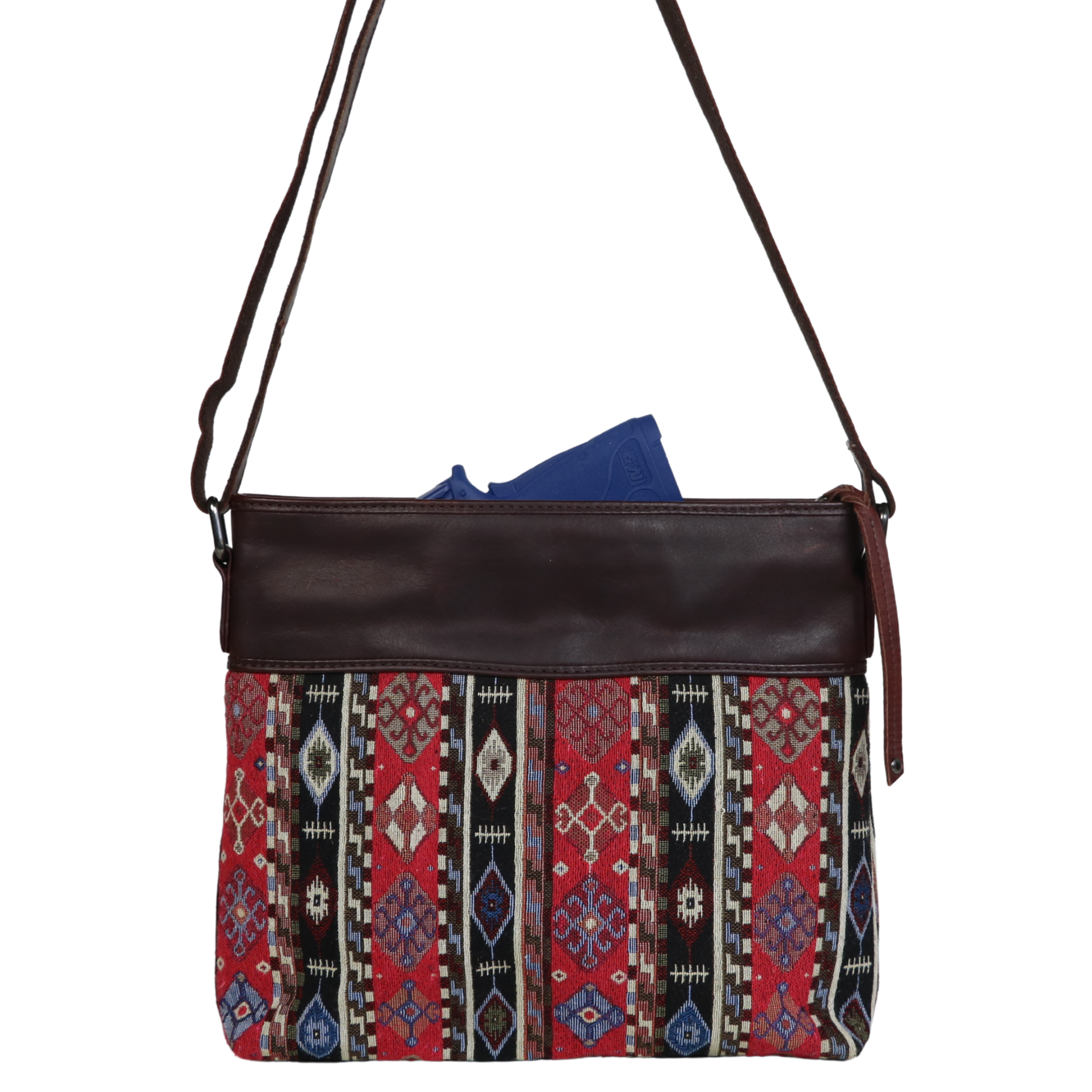 #242 Western Leather Aztec Concealed Carry Crossbody