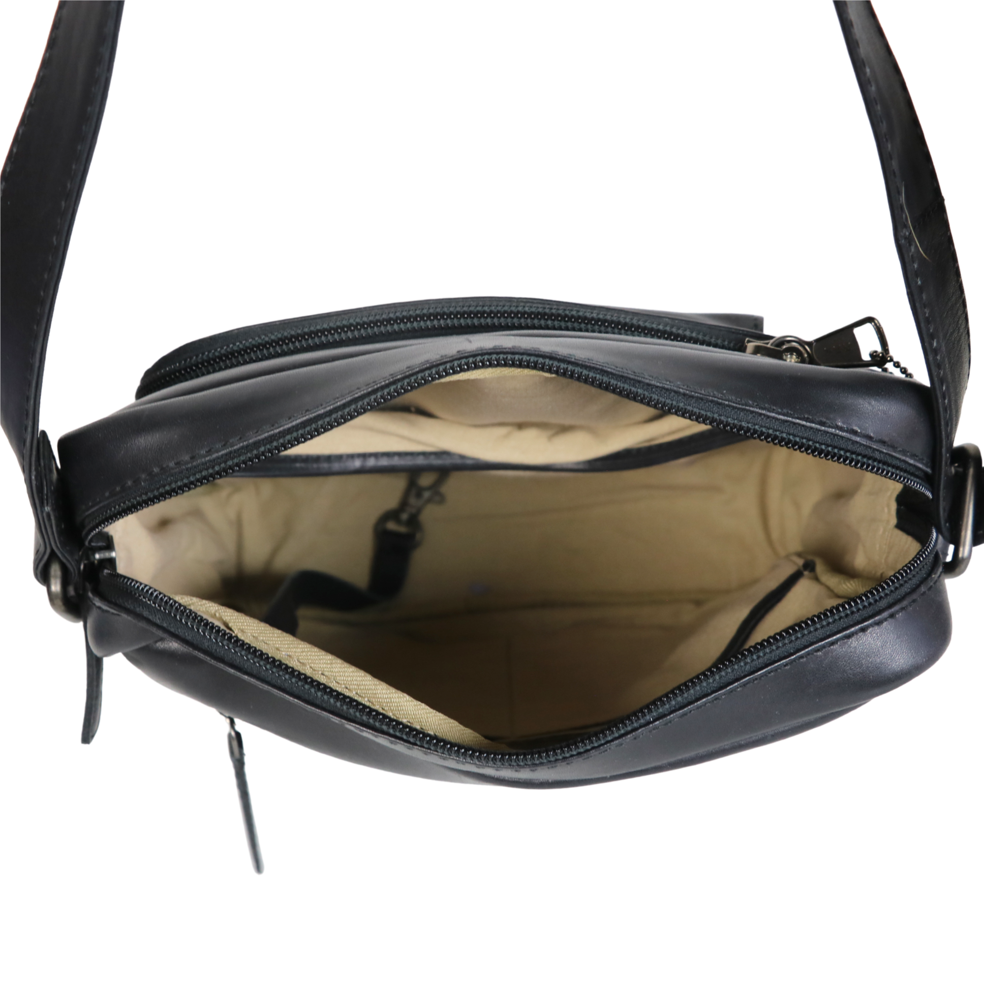 #243 Leather Concealed Carry Crossbody with Locking Zipper