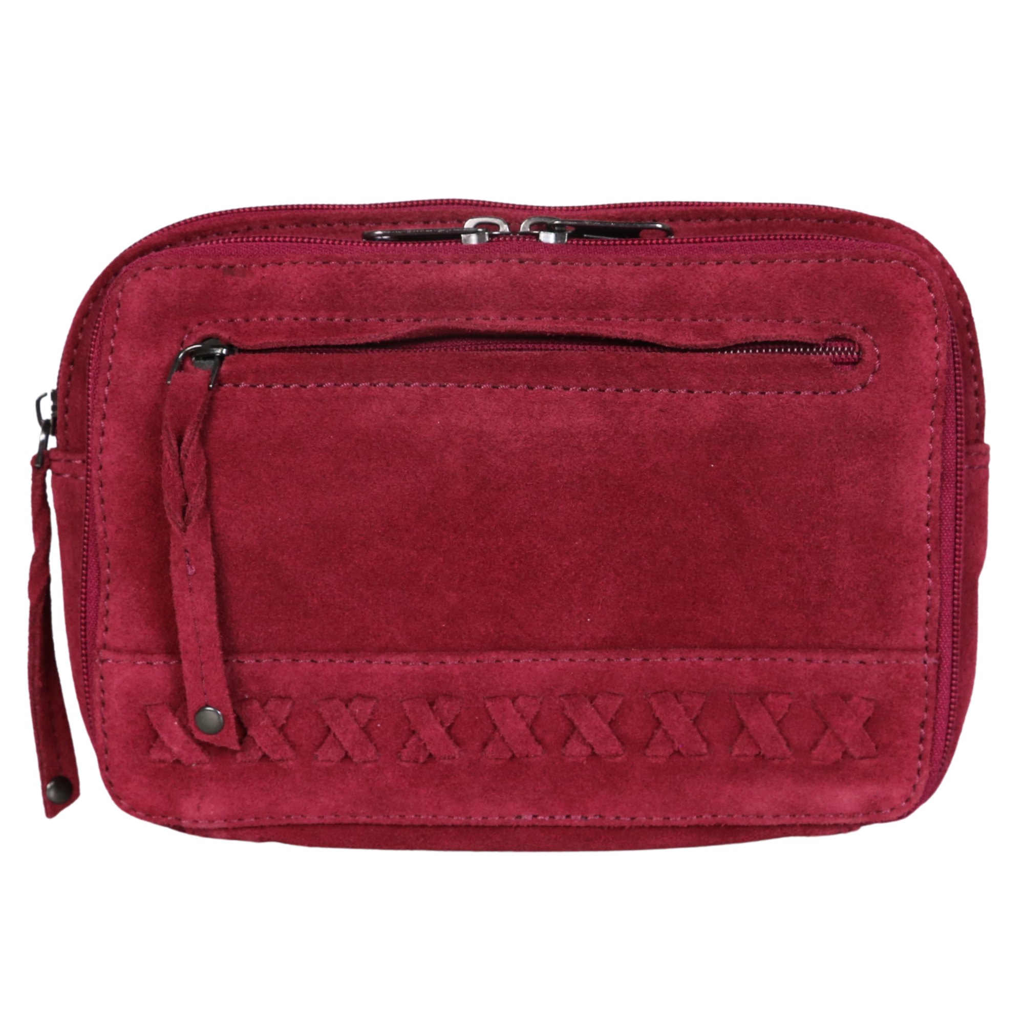 #253 Magenta Cow Suede Concealed Carry Fanny Pack with RFID