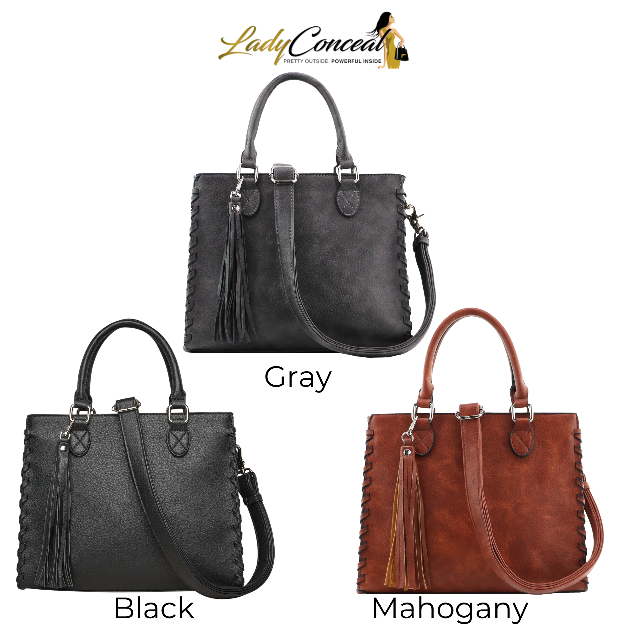 Concealed Carry Crossbody Ann Satchel for Women — Leather CCW Satchel with YKK Zipper and Adjustable Strap