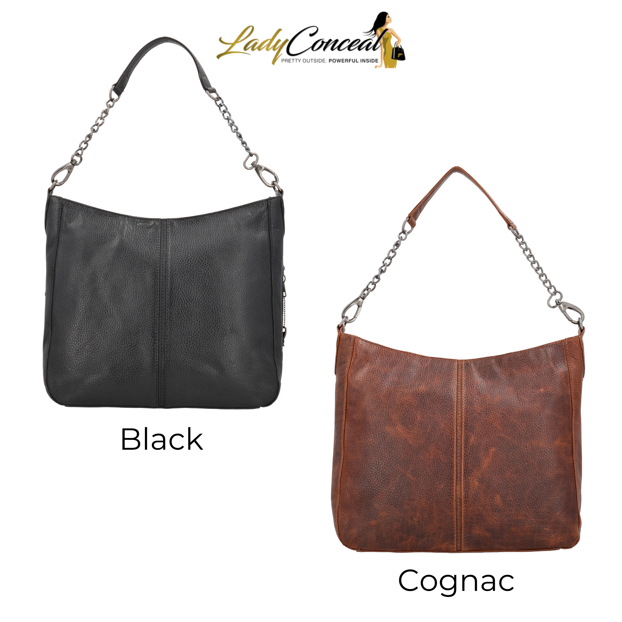 Concealed Carry Ava Leather Hobo by Lady Conceal