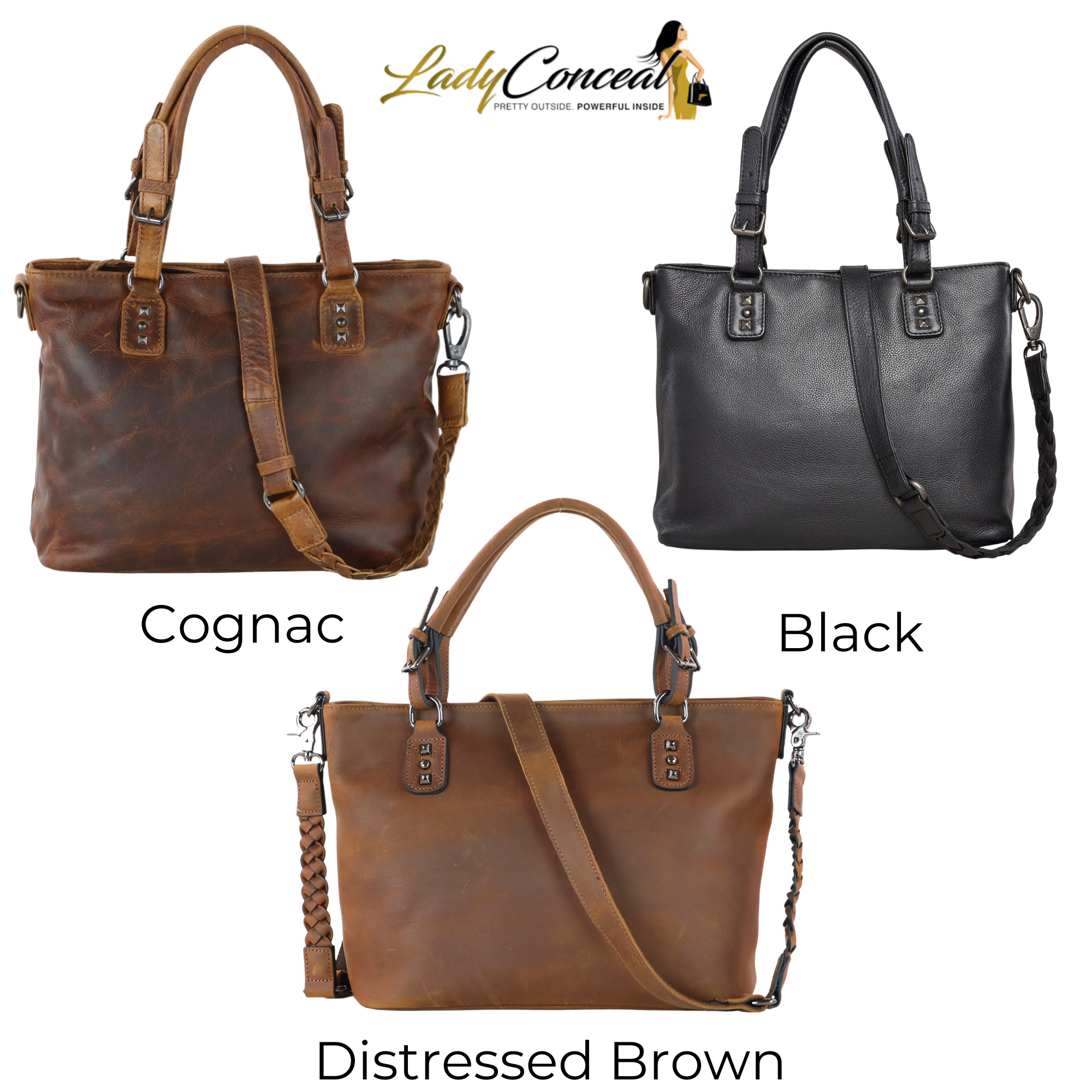 Concealed Carry Bailey Leather Satchel by Lady Conceal