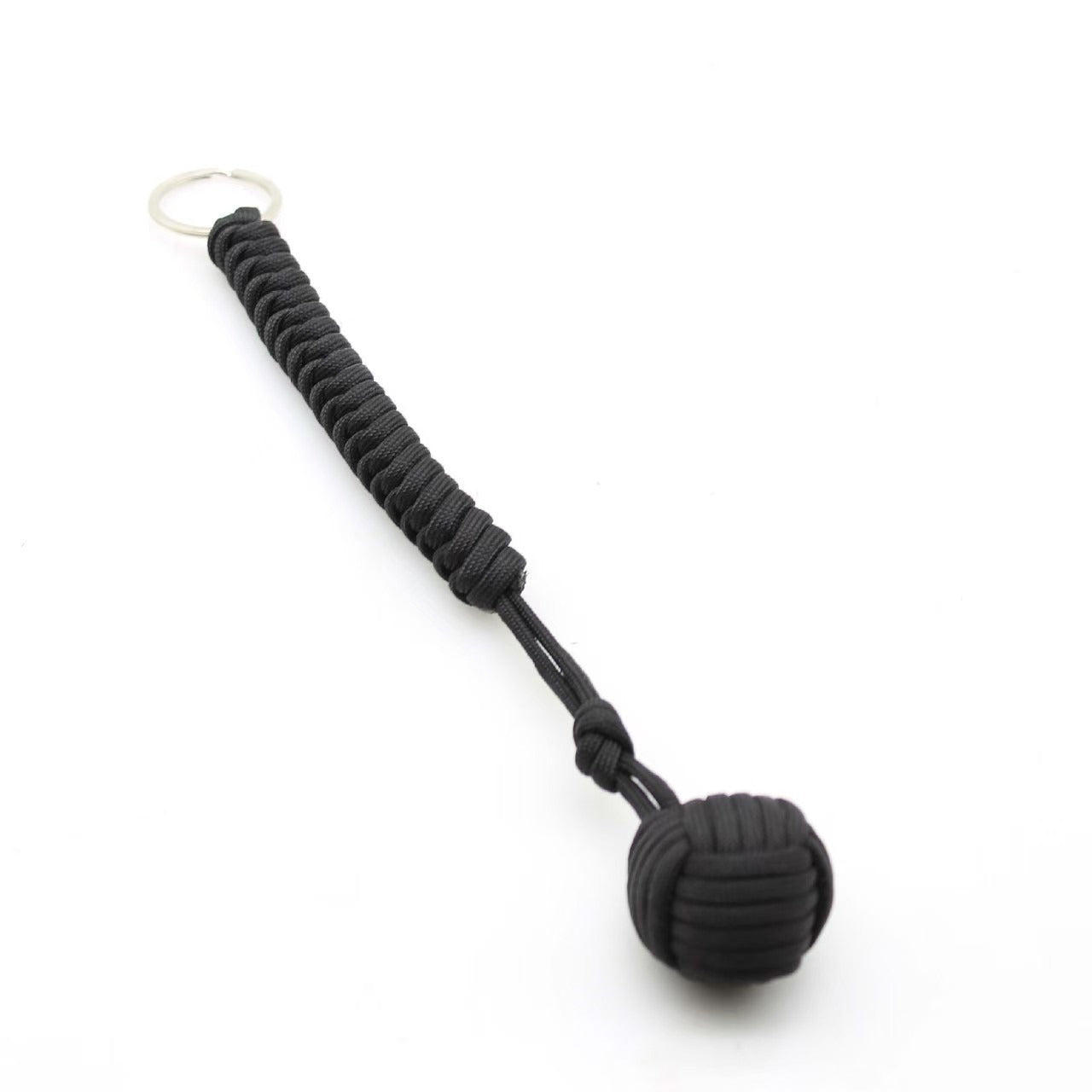 Handcrafted monkey fist keychain with 550 paracord and rugged grip knot by Lady Conceal