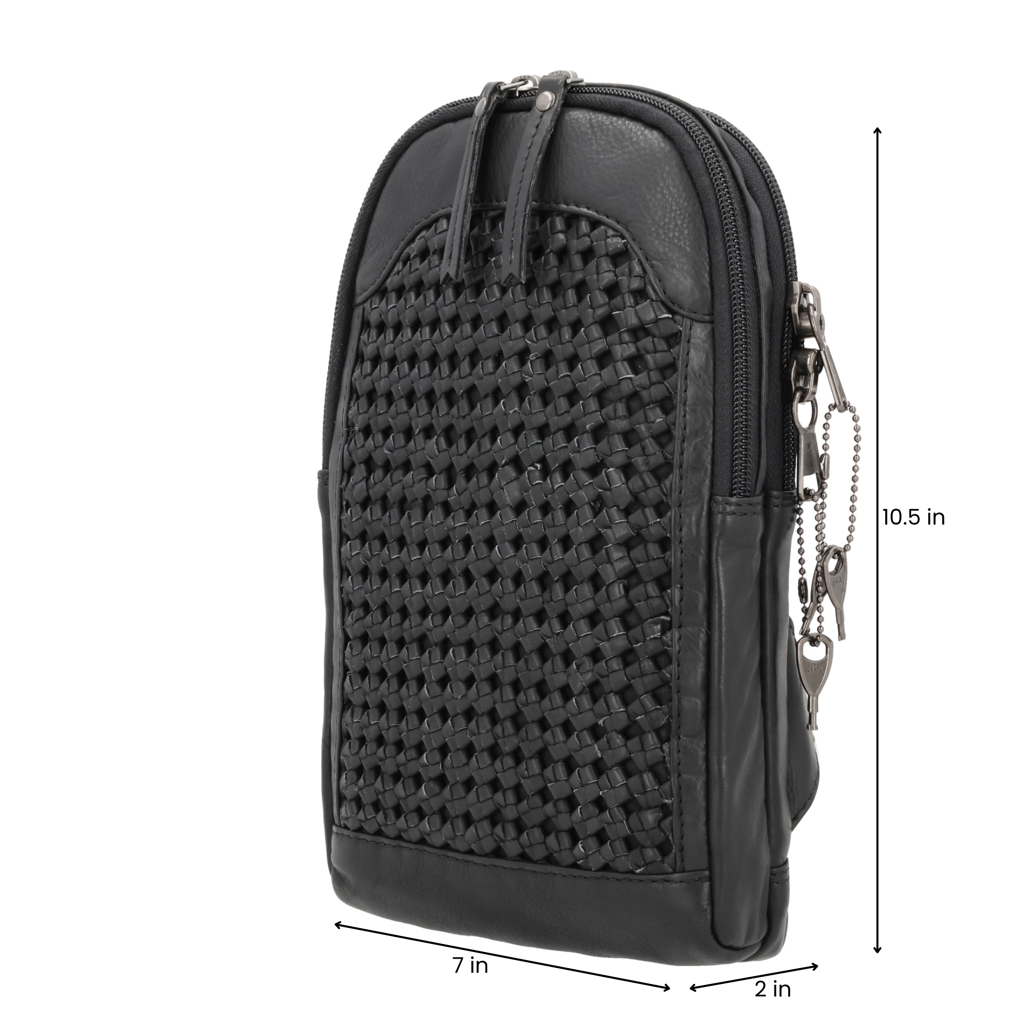 Concealed Carry Bristol Sling Leather Backpack - Lady Conceal - KK Locking Zippers and Universal Holsters for Gun - Backpack for Conceal Carry - best gun carry backpack - Pistol and Firearm Bag - women's Concealed Carry Backpack - premium leather backpack - sling for concealed carry - concealed carry purses