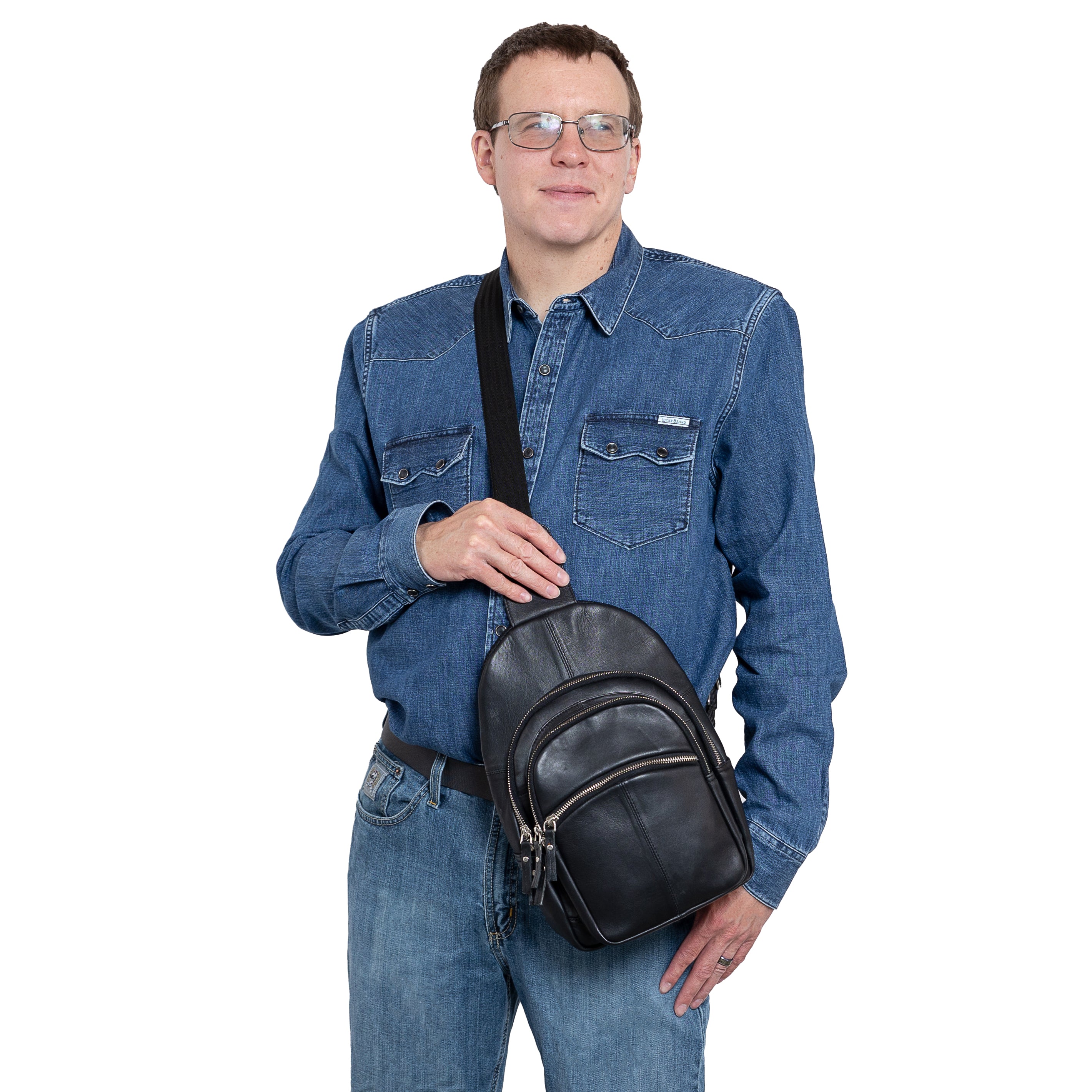 Concealed Carry Harley Lambskin Sling by DS Conceal - Tactical Sling Gun Bag - Unisex Universal Holster Bag - Firearm CCW Gear - Backpack for Concealed Carry - Pistol Bag