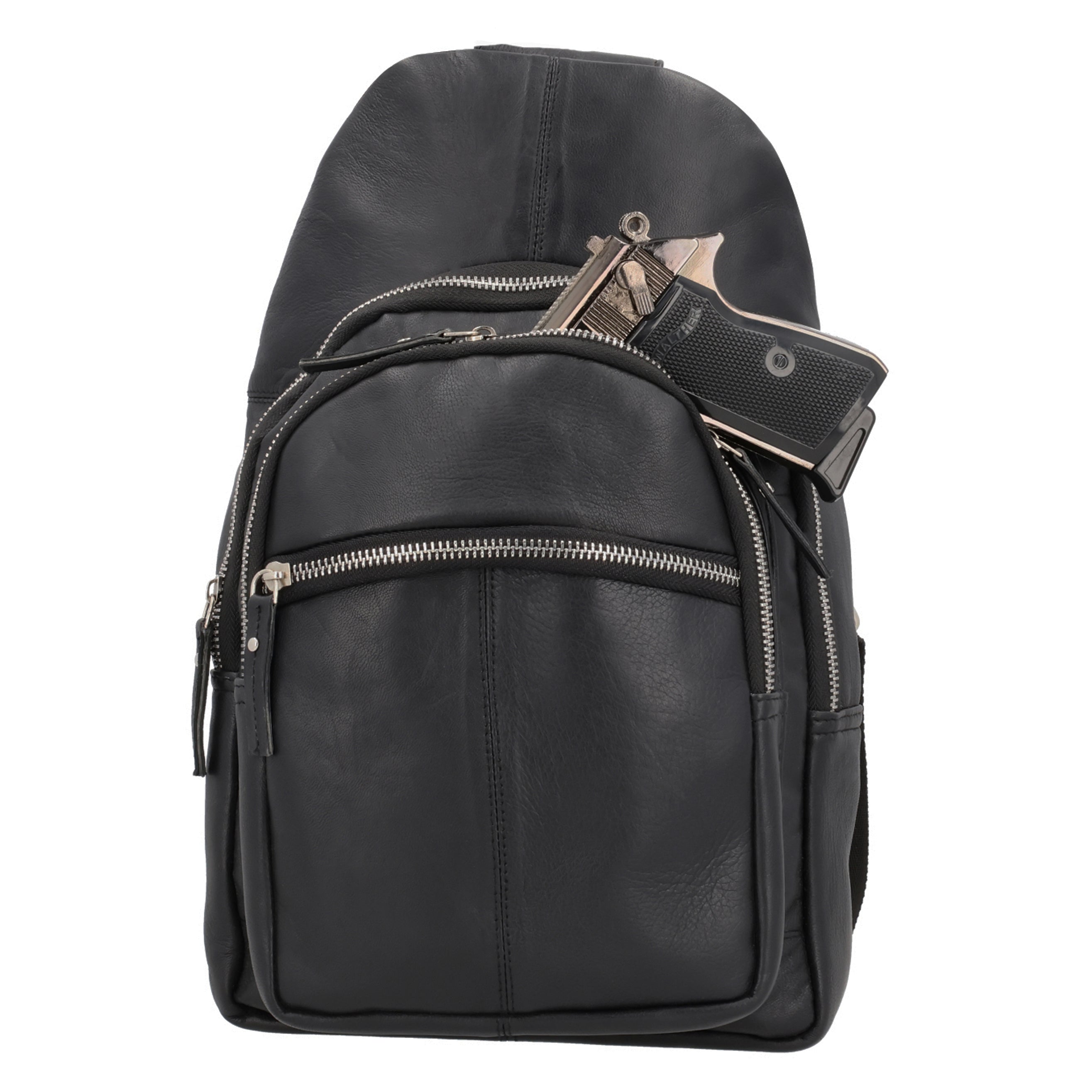 Concealed Carry Harley Lambskin Sling by DS Conceal - Tactical Sling Gun Bag - Unisex Universal Holster Bag - Firearm CCW Gear - Backpack for Concealed Carry - Pistol Bag