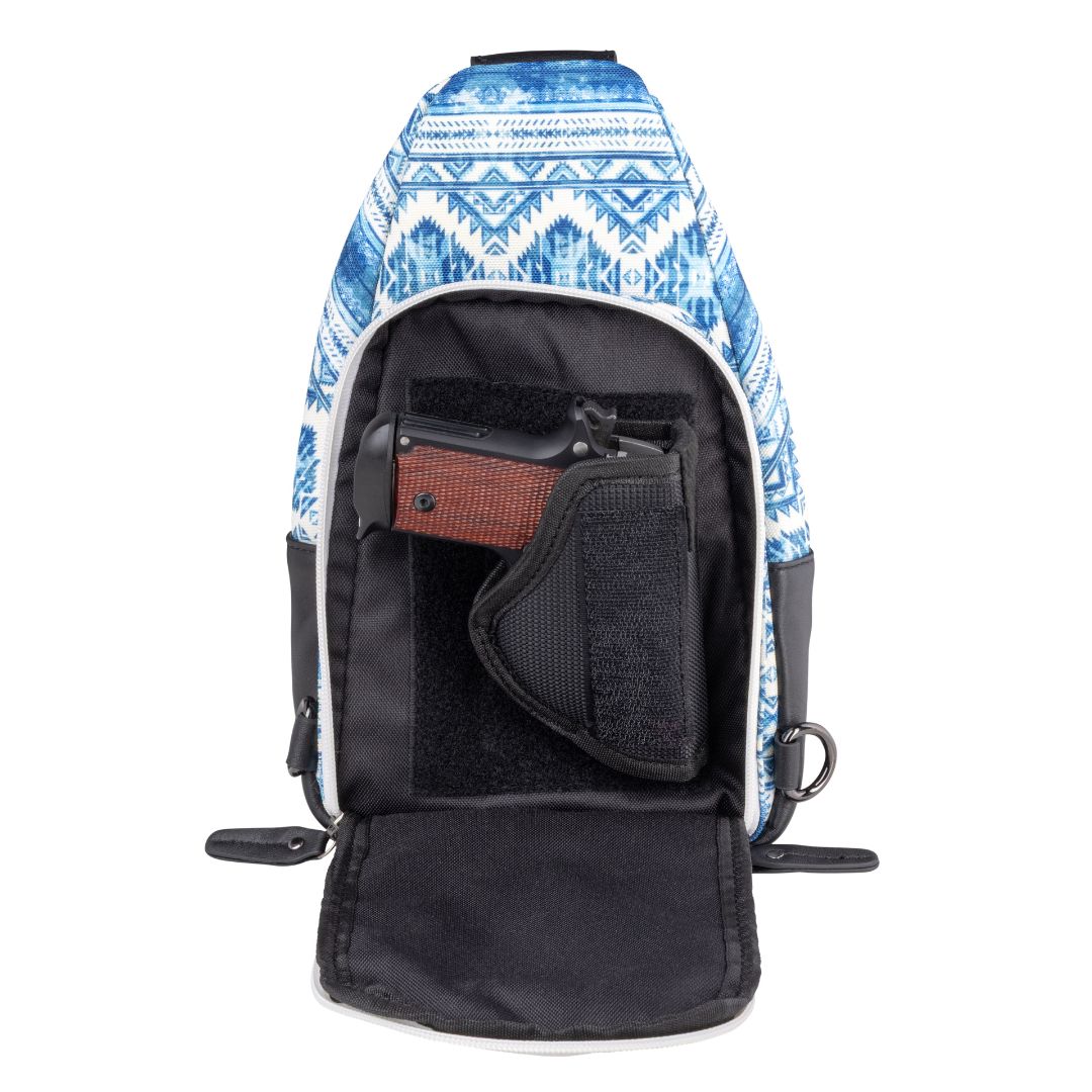 Concealed carry Indie sling, tactical canvas crossbody for men and women, ideal for everyday self-defense carry