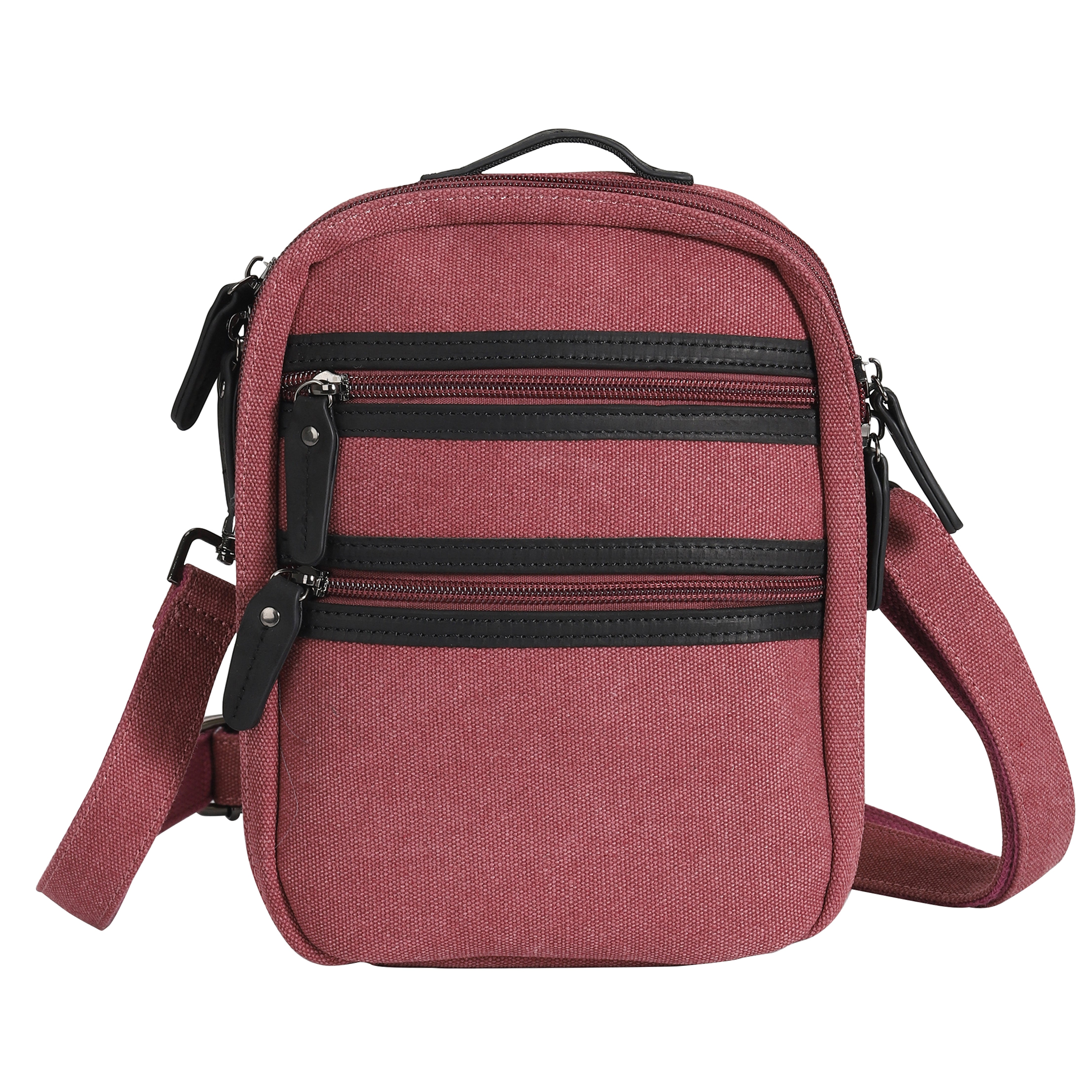 Lightweight concealed carry sling, Jax canvas crossbody with built-in mag storage and phone slot