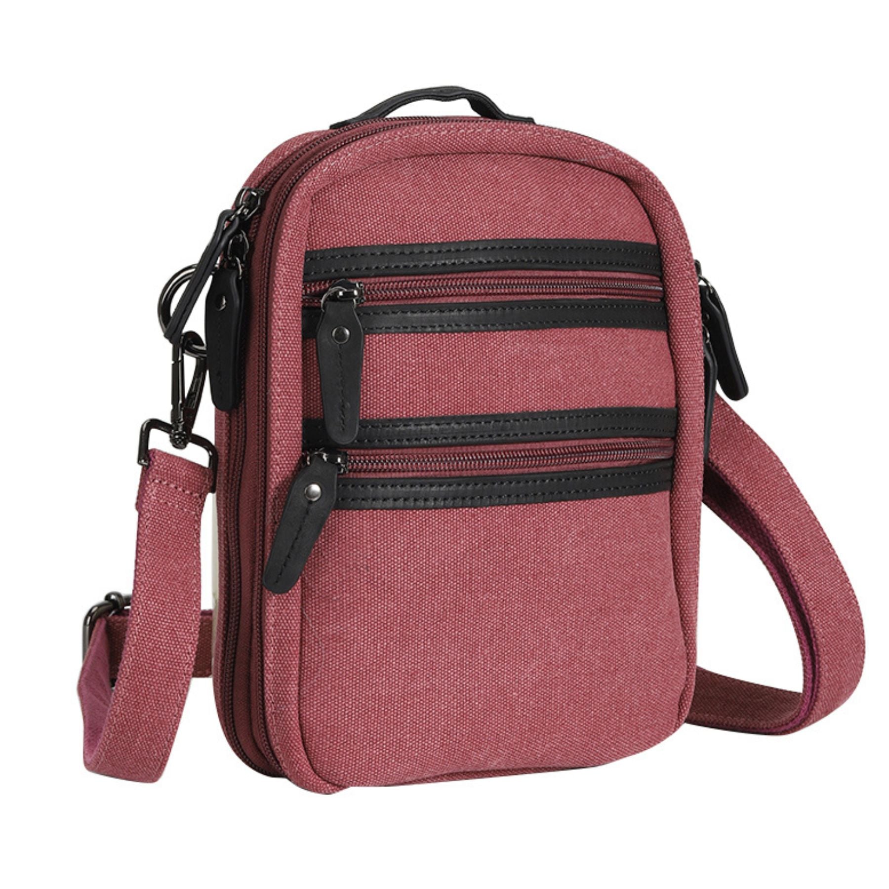 Tactical canvas crossbody bag, Jax concealed carry sling with holster and zip compartments