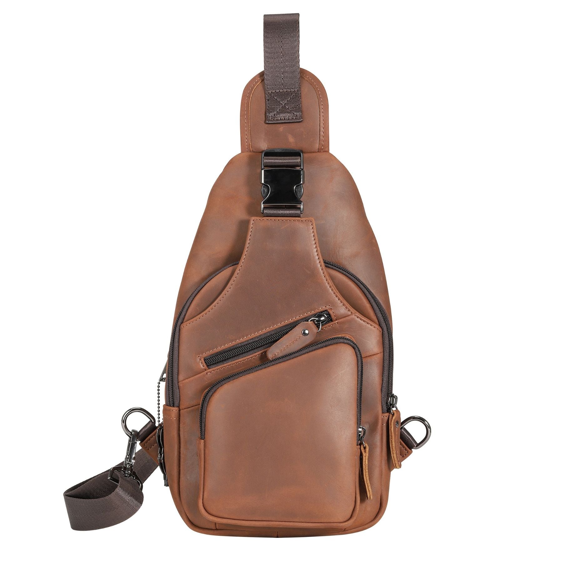 ccw leather sling purse backpack Concealed Carry Xander Leather Sling by DS Conceal — Unisex CCW Sling Bag with YKK Locking Zipper, Universal Holster & Rapid Draw Access