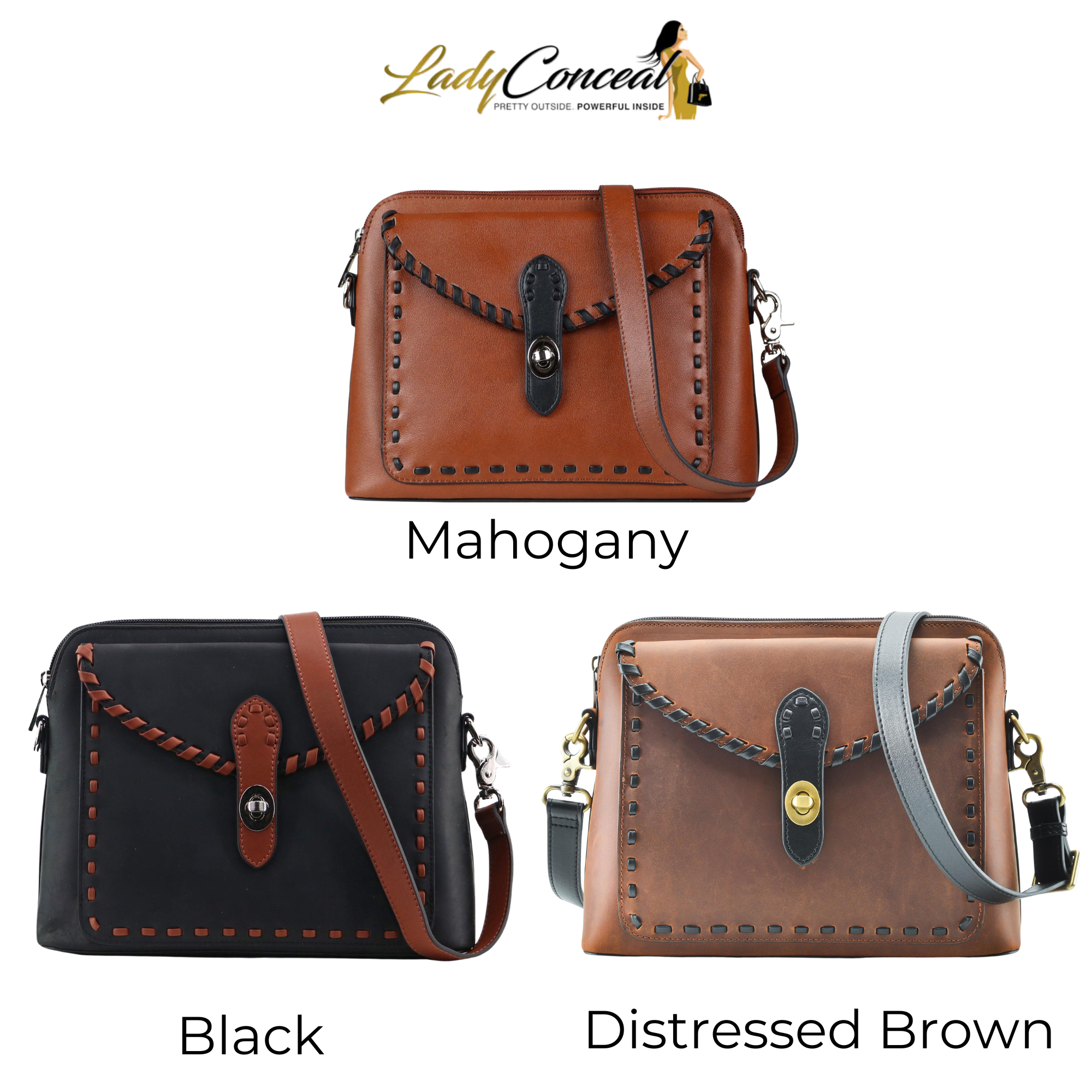 Concealed Carry Evelyn Leather Crossbody by Lady Conceal