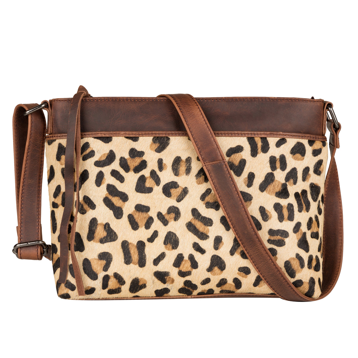 Hair On Hide Leopard Print Mini CONCEAL TO CARRY Backpack in Brown STS Ranch Great Plains Mini Backpack - Stockyard Style main image 4