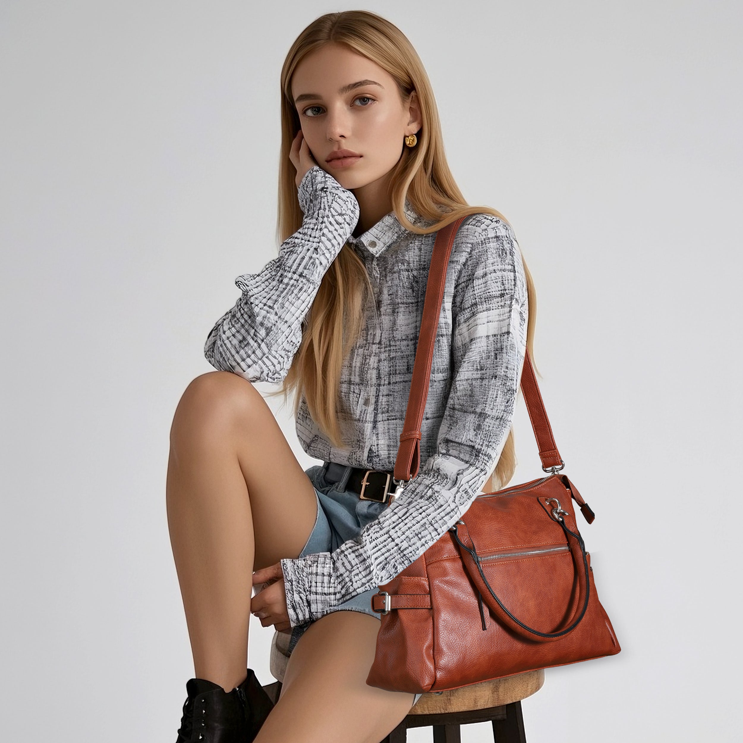 Concealed Carry Jessica Satchel - Lady Conceal - Concealed Carry Purse - Lady Conceal Concealed Carry Jessica Satchel - Lady Conceal - Concealed Carry Purse - Lady Conceal - Designer Purse for Gun Owners - CCW stylish Bag - Locking Gun Bag