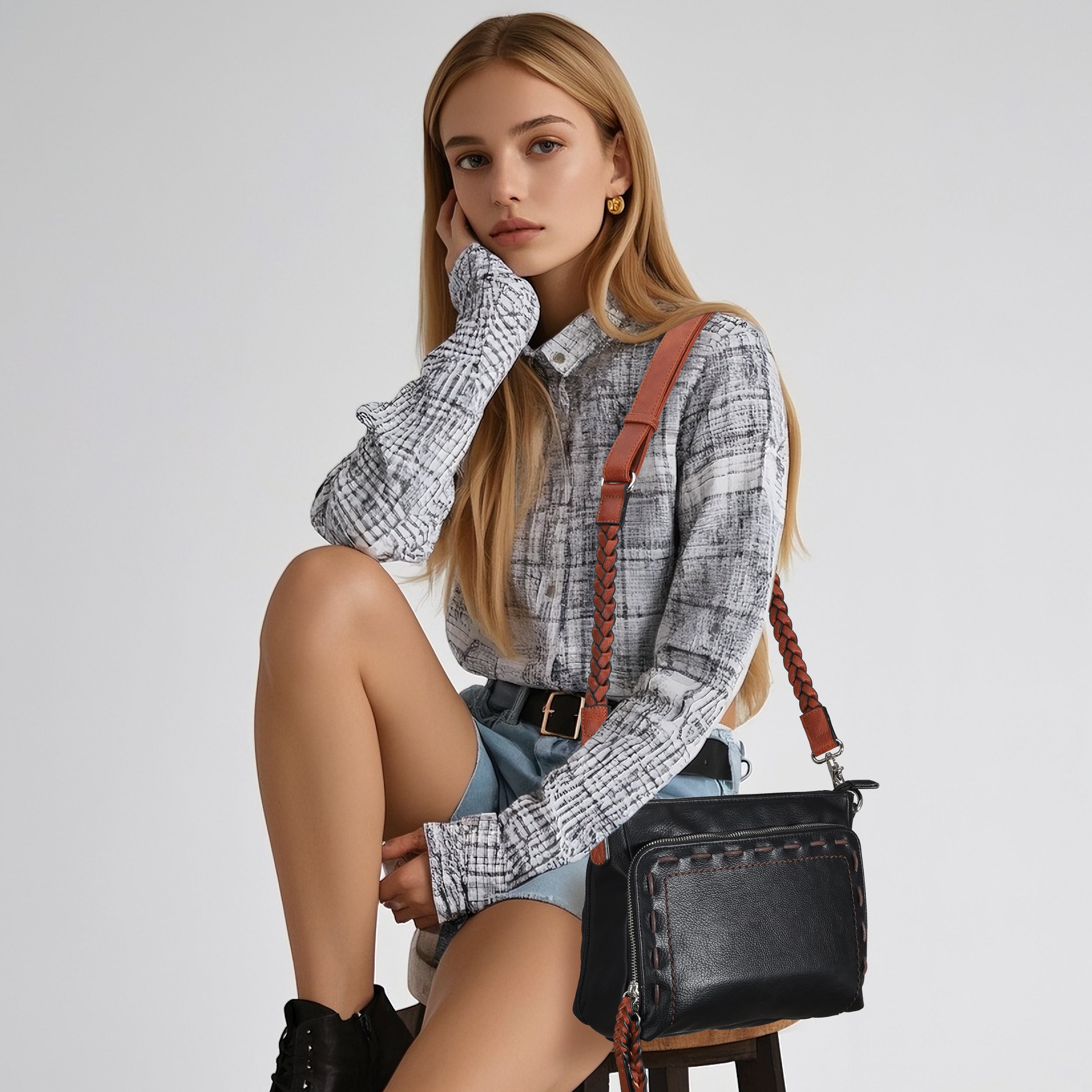 Concealed Carry Skylar Crossbody - Lady Conceal - Concealed Carry Purse - American Gun Handbags - crossbody bag for concealed gun carry - concealed carry gun bags - concealed carry crossbody bag - concealed carry purse crossbody - Gift for gun owners - Locking gun handbags