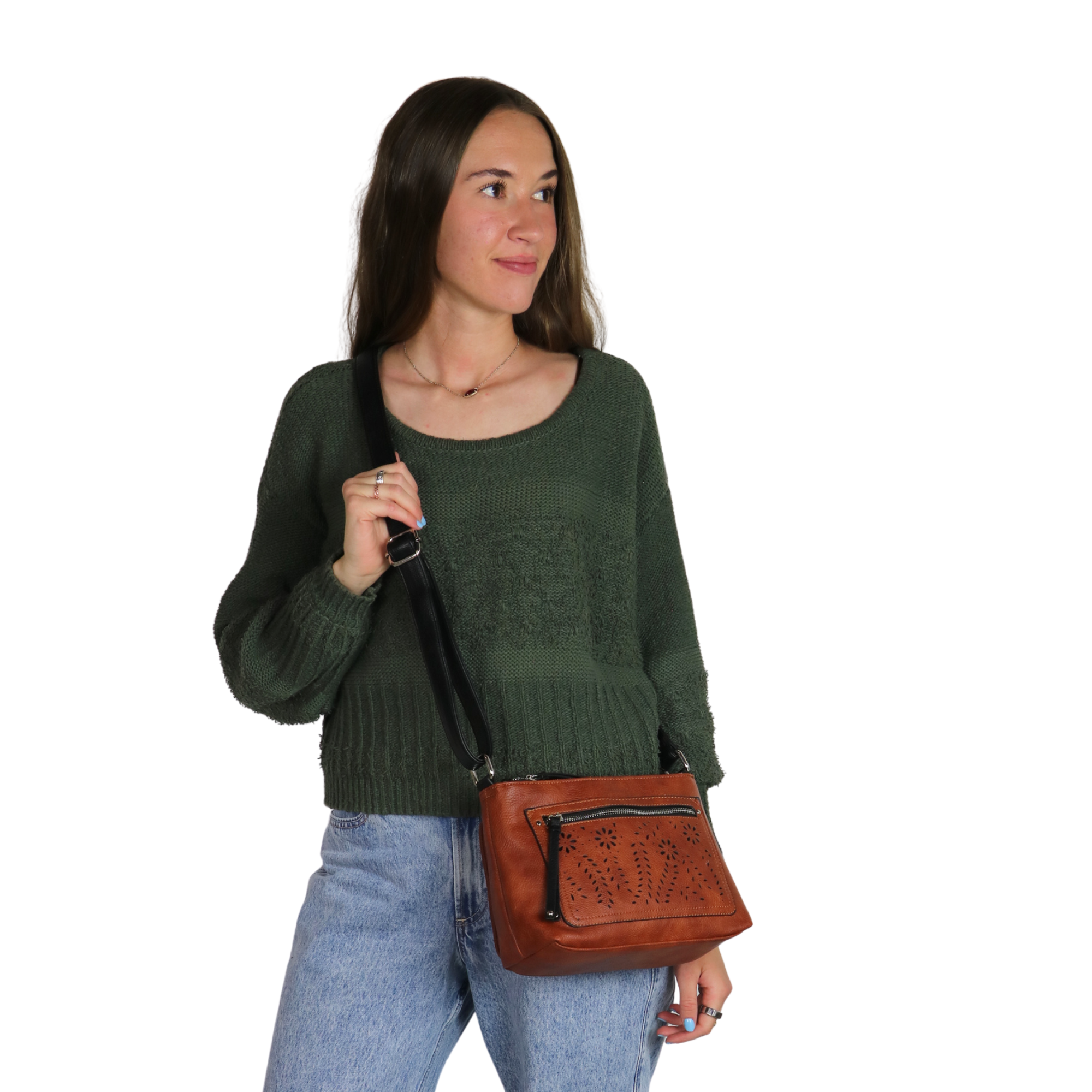 Concealed Carry Hailey Crossbody - Lady Conceal - soft leather shoulder bags for women's - crossbody bags for everyday use - most popular crossbody bag - crossbody bags for guns - crossbody handgun bag - Unique Hide Purse - Conceal Carry Western Purse - Stylish Carry Evelyn Leather Bag - Bag for Conceal Carrying Women - - Gun Bag for Women