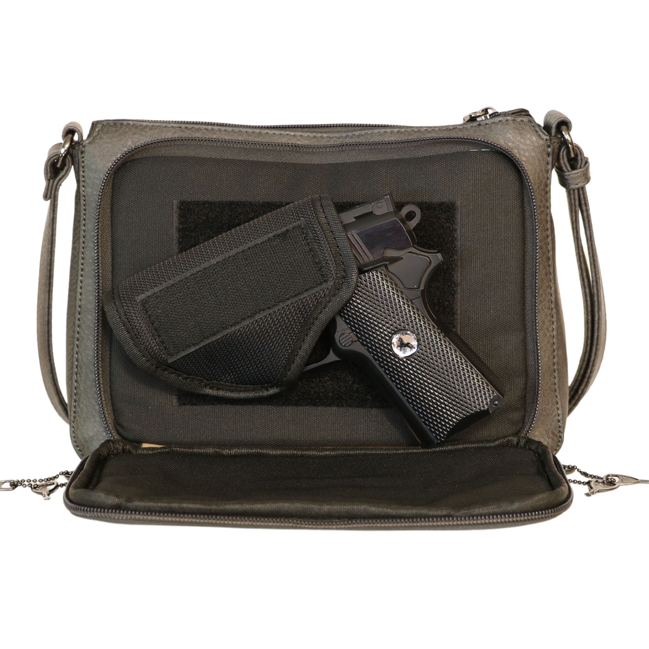 Concealed Carry Kinsley Crossbody Wallet- YKK Locking Zippered Bag - Easy Conceal Carry - CCW Purse for Women - concealed carry Handbag for woman - Crossbody with RFID Slim Wallet - CCW Bag for Pistol - Fast and Easy Draw Bag