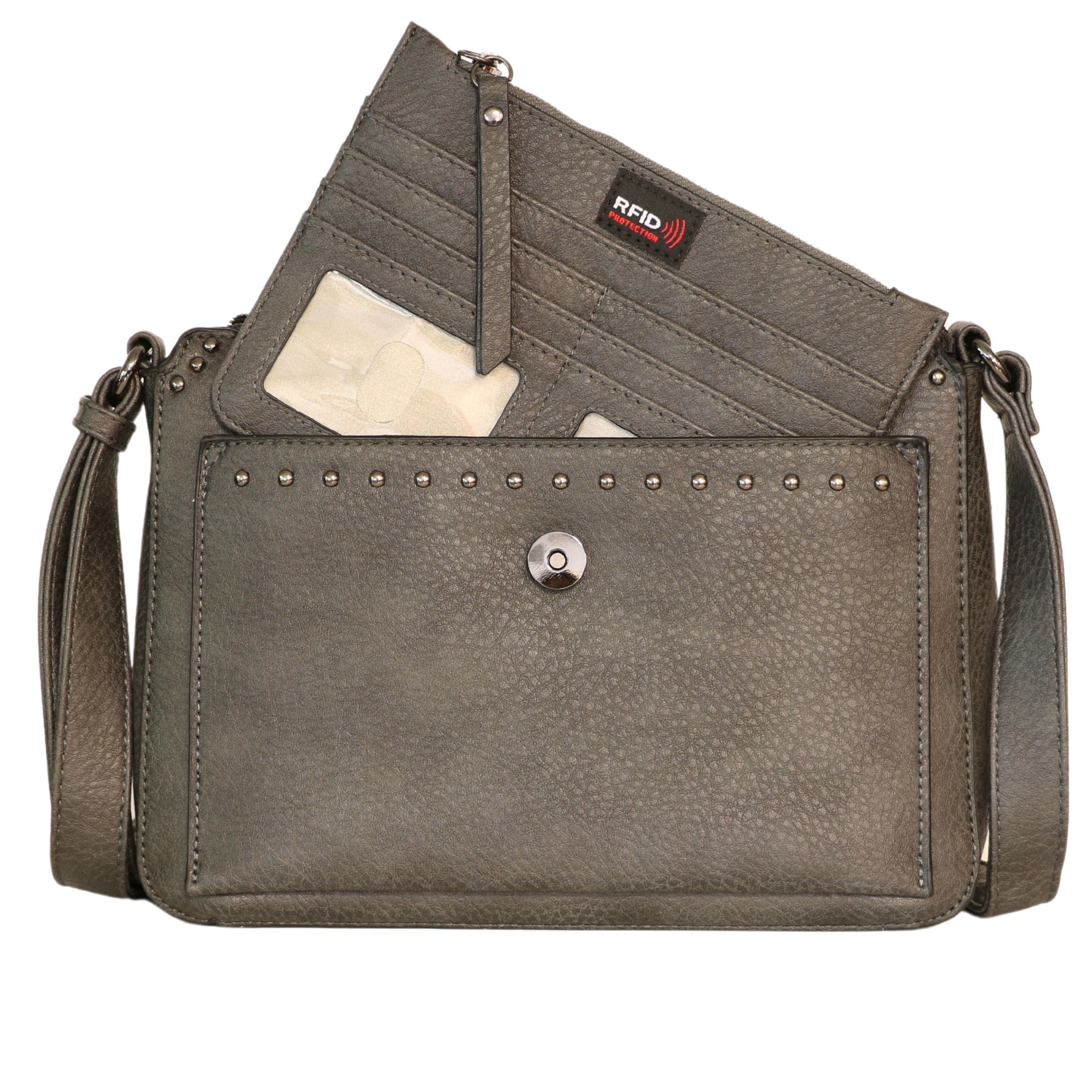 Concealed Carry Kinsley Crossbody Wallet- YKK Locking Zippered Bag - Easy Conceal Carry - CCW Purse for Women - concealed carry Handbag for woman - Crossbody with RFID Slim Wallet - CCW Bag for Pistol - Fast and Easy Draw Bag