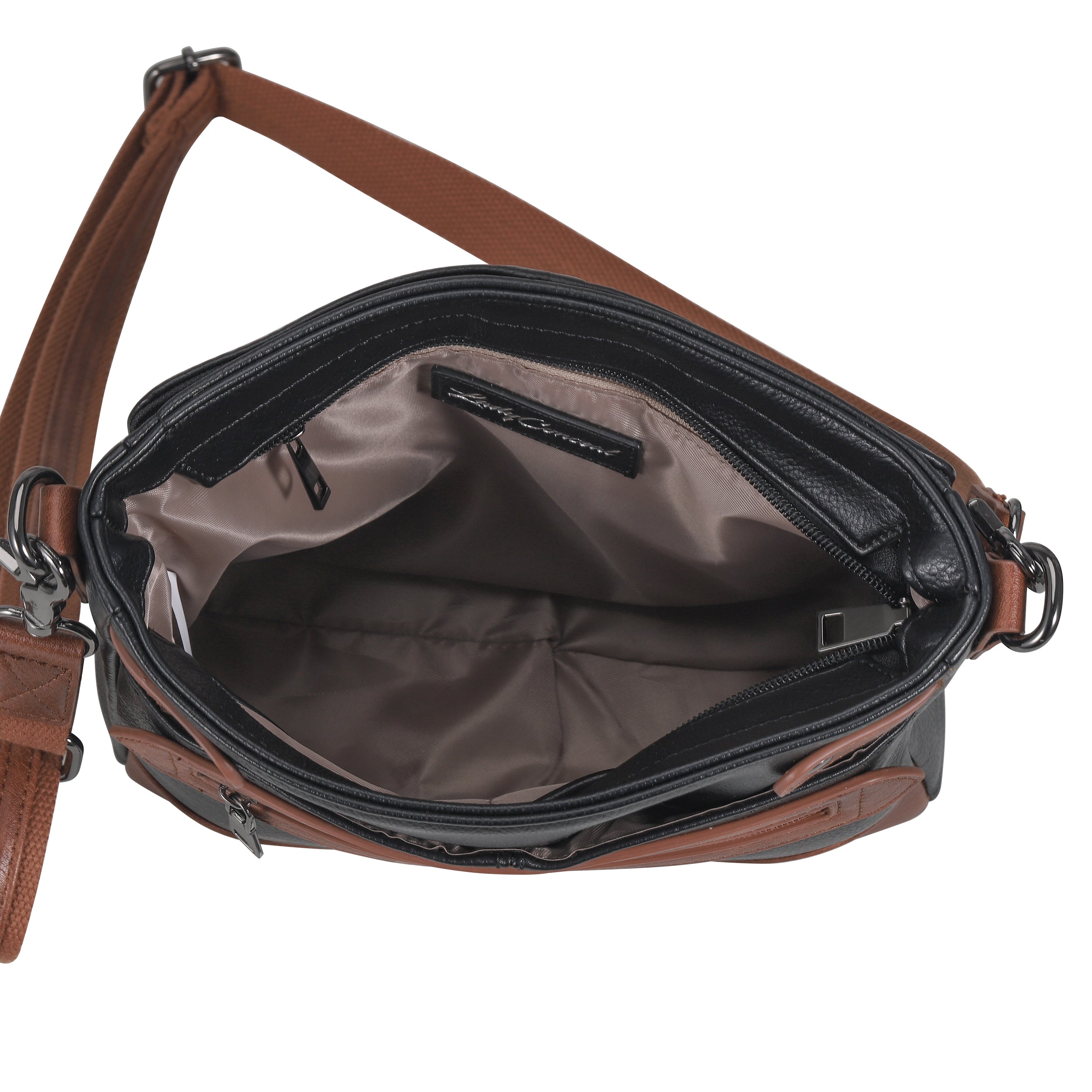 Addison Crossbody concealed carry purse featuring universal holster and rapid draw design