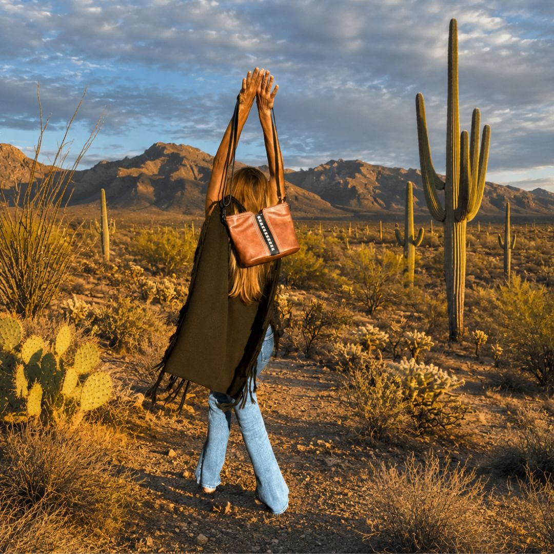 Concealed Carry Carolinna Crossbody Mahogany Outside