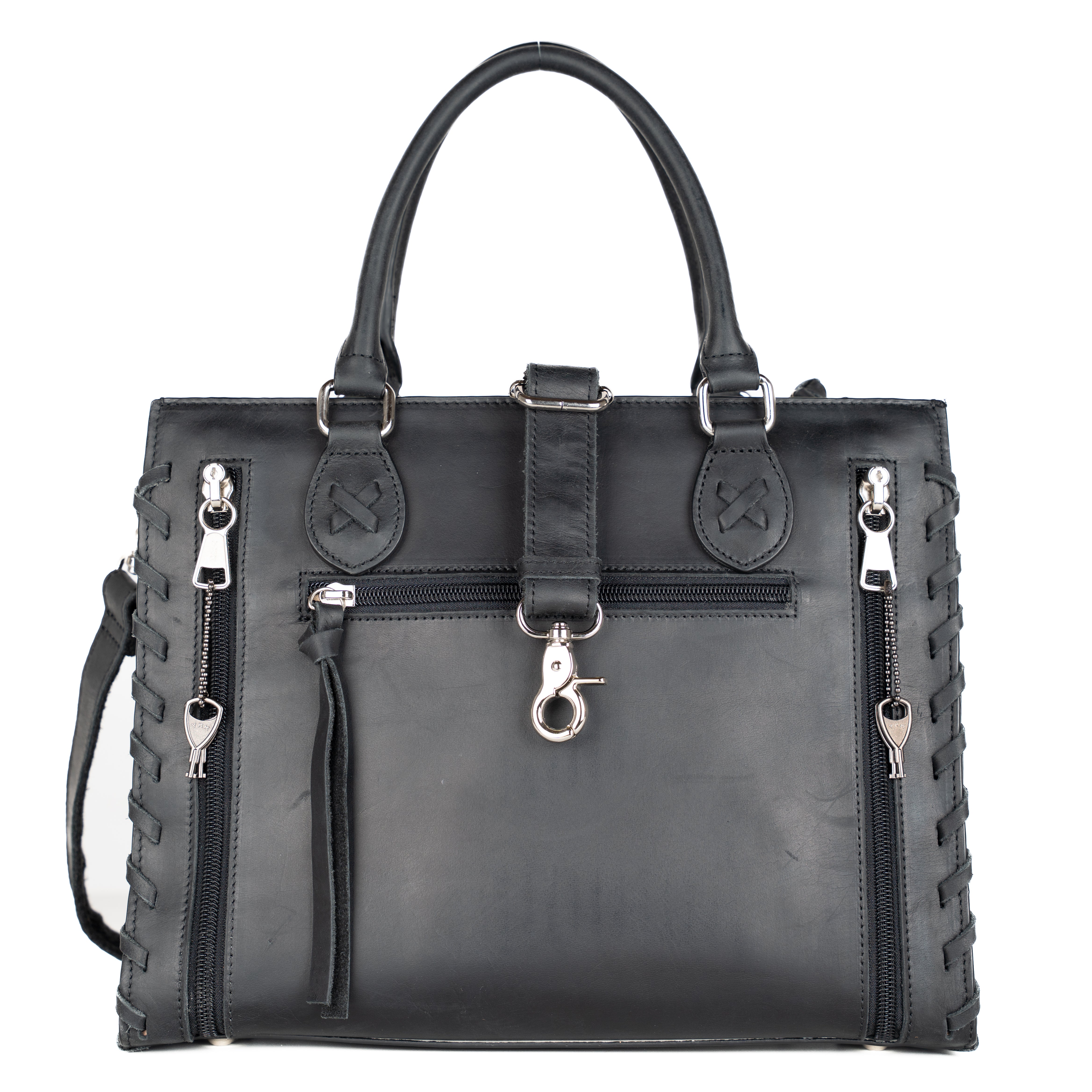 Concealed Carry Emma Leather Satchel - Designer Concealed Carry Purse - YKK Locking Purse with Universal Holster - Leather Bag For Gun Owners - Easy Conceal Carry - CCW Purse for Women - Conceal and Carry purse for Handgun - Designer Luxury Conceal Carry Handbag - Handbag Gun and Pistol Bag - Handbag for concealed gun - Hidden Gun Bag