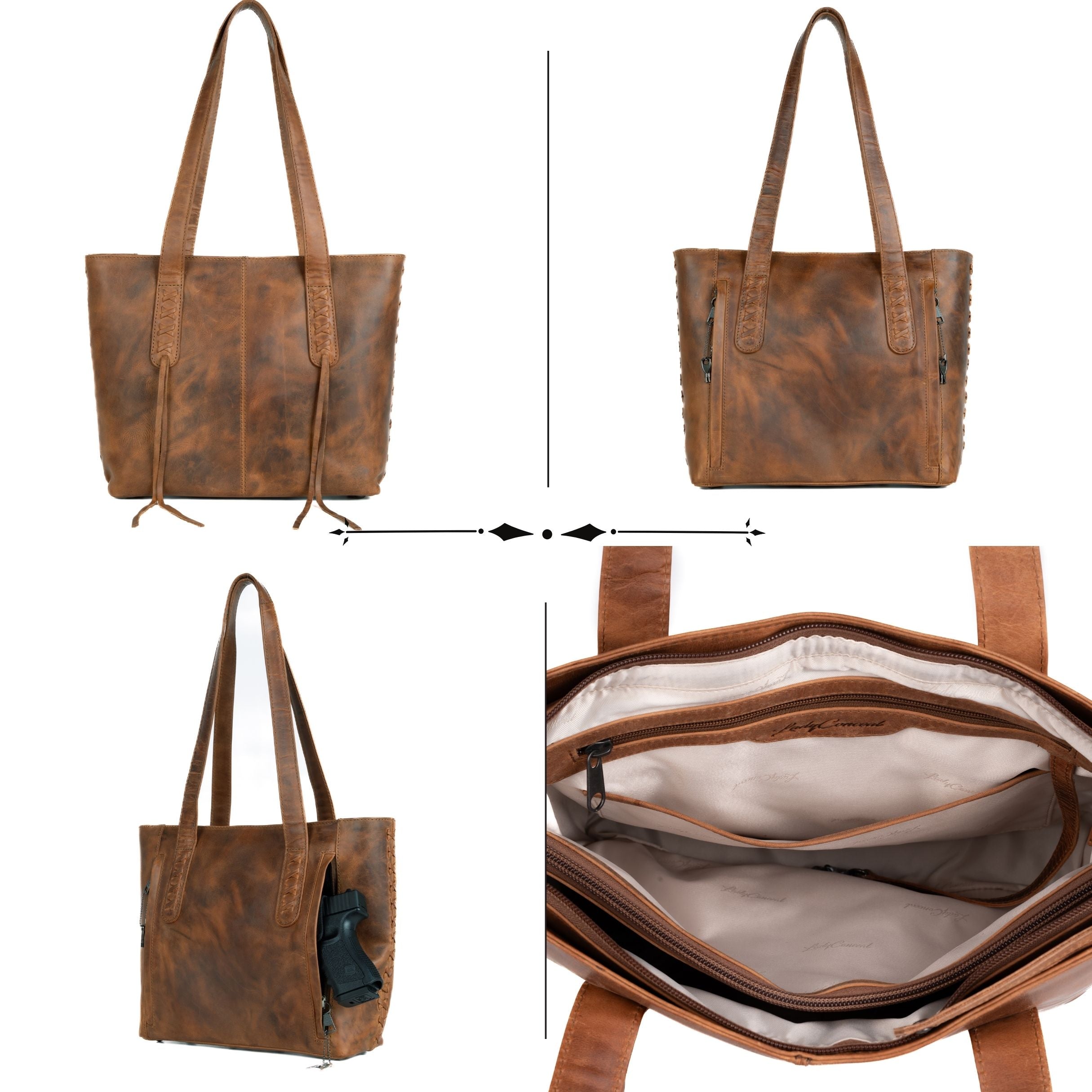 Concealed Carry Norah Large Leather Tote - Lady Conceal - Concealed Carry Purse - Women Pistol Bag - YKK Locking - Gun Security Purse - designer purse brands - designer backpack purse - designer purse sale - womens designer purse sale - designer purses black friday sale - black and white designer purse - black crossbody purse designer - black owned purse designers - woman designer purse - designer purses for women