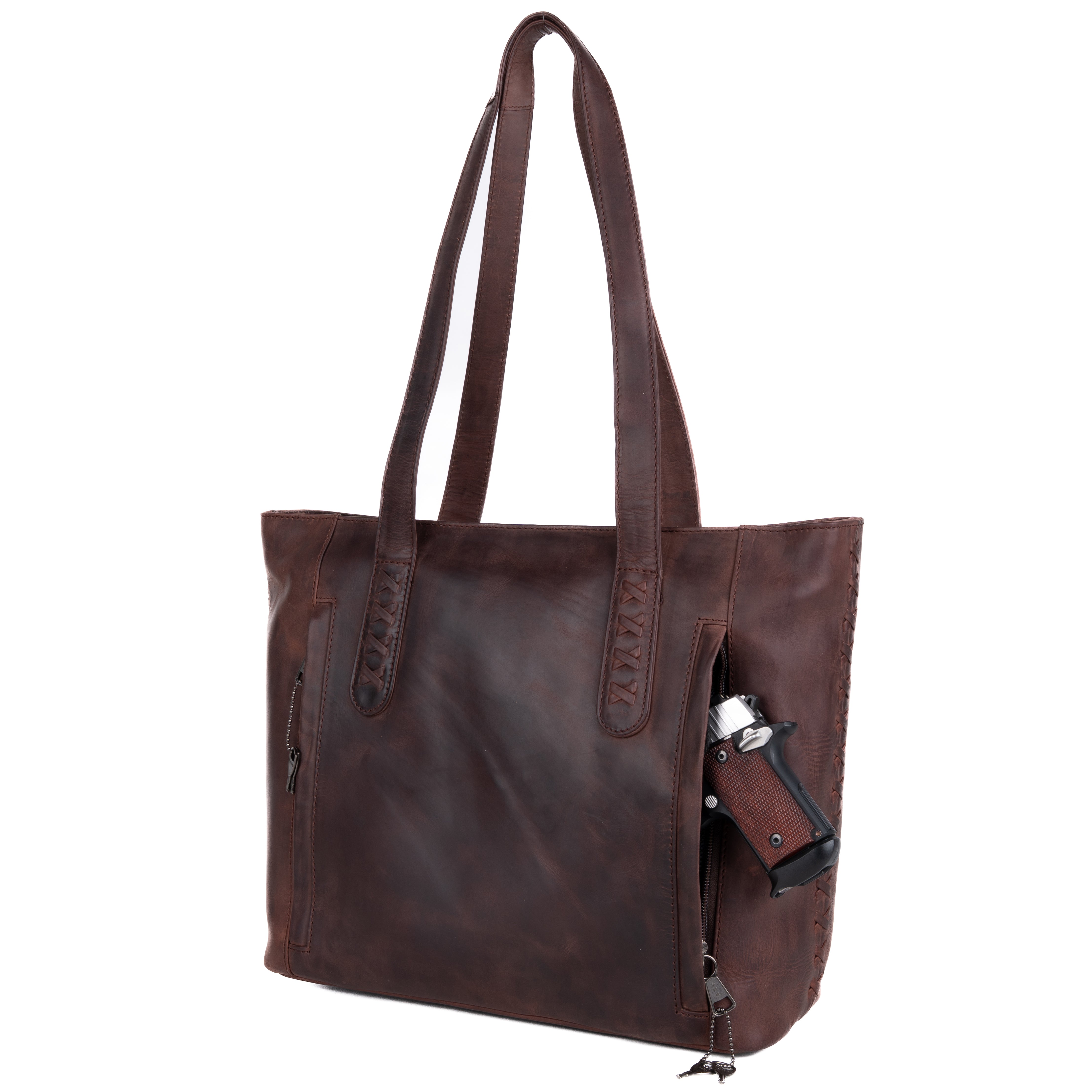 Concealed Carry Norah Large Leather Tote - Lady Conceal - Concealed Carry Purse - Women Pistol Bag - YKK Locking - Gun Security Purse - designer purse brands - designer backpack purse - designer purse sale - womens designer purse sale - designer purses black friday sale - black and white designer purse - black crossbody purse designer - black owned purse designers - woman designer purse - designer purses for women
