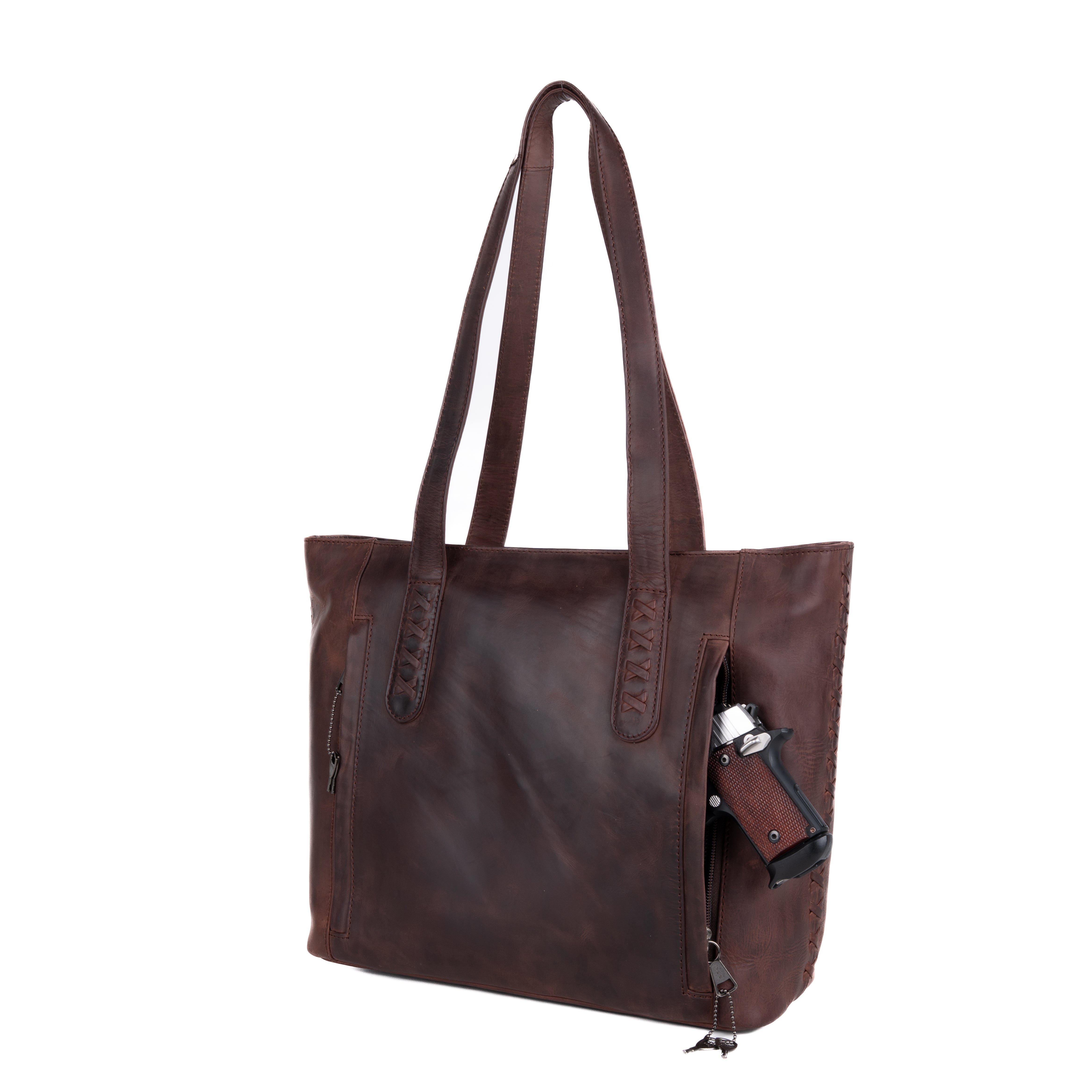 Concealed Carry Reagan Medium Leather Tote - Lady Conceal - Concealed Carry Purse - Designer Luxury Leather Carry Handbag - carry Handbag for gun carry - Unique Tote gun Handbag - designer backpack purse - designer purse sale - designer purse sales - womens designer purse sale - Peyton Leather Tote - designer lady purse concealed carry gun Handbag - concealed carry Handbag for woman- Easy Conceal Carry and Draw Purse -
