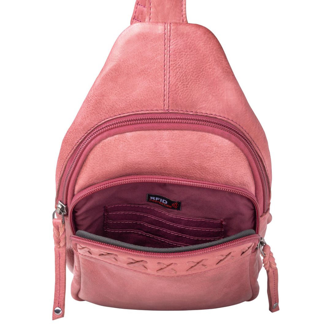 Unisex Sling Gun Leather Bag - Gun Bag for Plus Size - Universal Holster Gun Bag - bag for medium and Large Gun _ Taylor Sling Gun Backpack by Lady Conceal