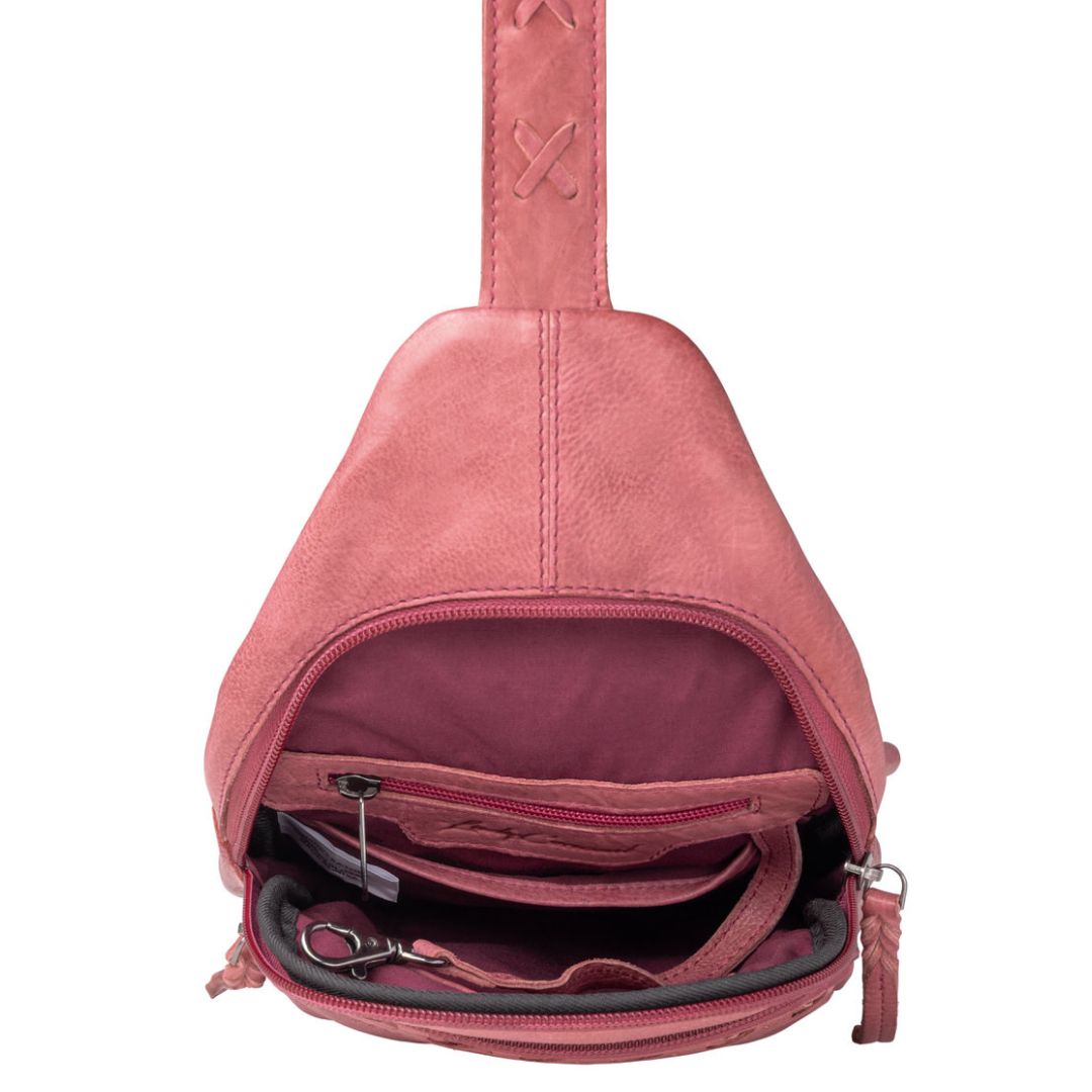 Unisex Sling Gun Leather Bag - Gun Bag for Plus Size - Universal Holster Gun Bag - bag for medium and Large Gun _ Taylor Sling Gun Backpack by Lady Conceal