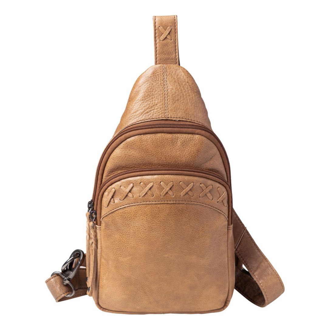 Unisex Sling Gun Leather Bag - Gun Bag for Plus Size - Universal Holster Gun Bag - bag for medium and Large Gun _ Taylor Sling Gun Backpack by Lady Conceal