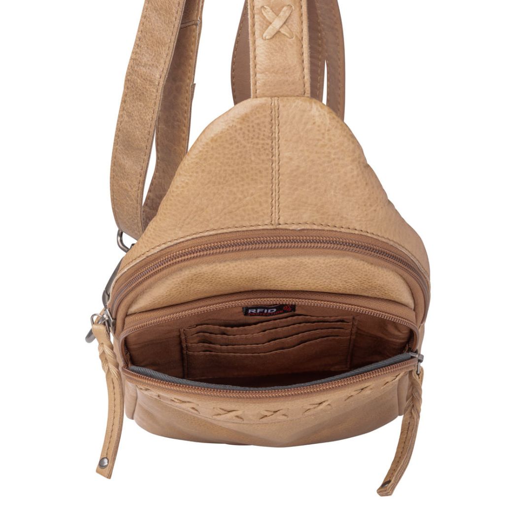 Unisex Sling Gun Leather Bag - Gun Bag for Plus Size - Universal Holster Gun Bag - bag for medium and Large Gun _ Taylor Sling Gun Backpack by Lady Conceal