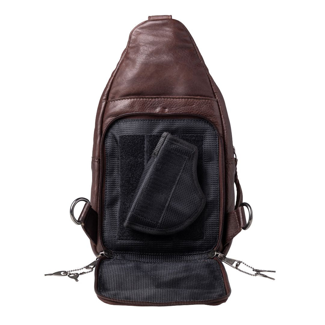 Taylor Concealed Carry Sling Dark Brown