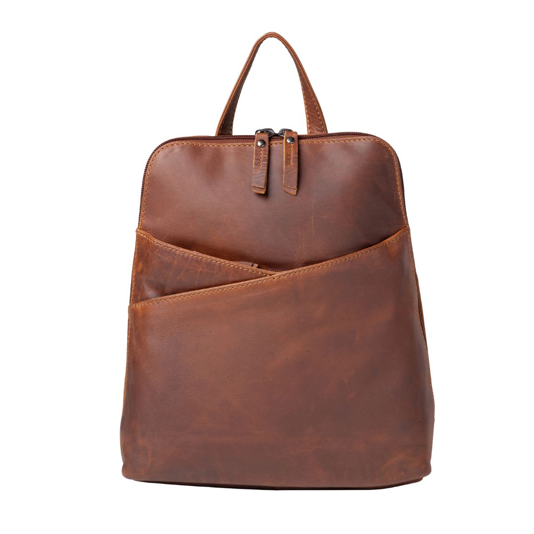Jayden Leather Concealed Carry Backpack – Secure Firearm Storage with Locking Compartment - Locking Gun Bag - Pick Pocket Proof