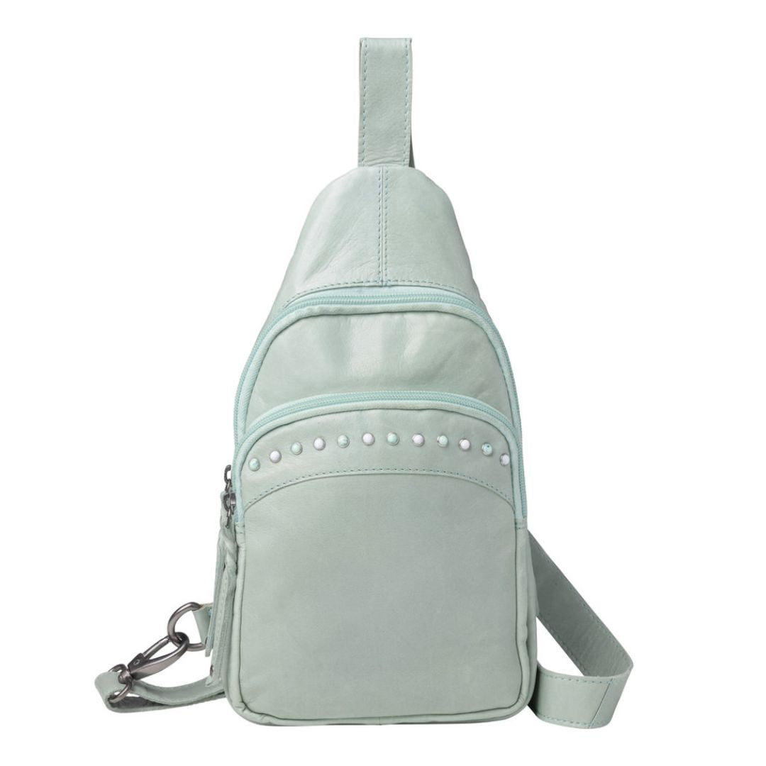 -SALE- Concealed Carry Haven Sling Leather Backpack by Lady Conceal