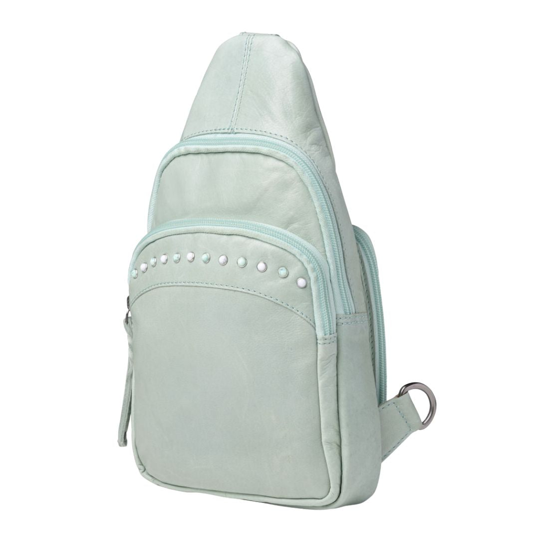 -SALE- Concealed Carry Haven Sling Leather Backpack by Lady Conceal