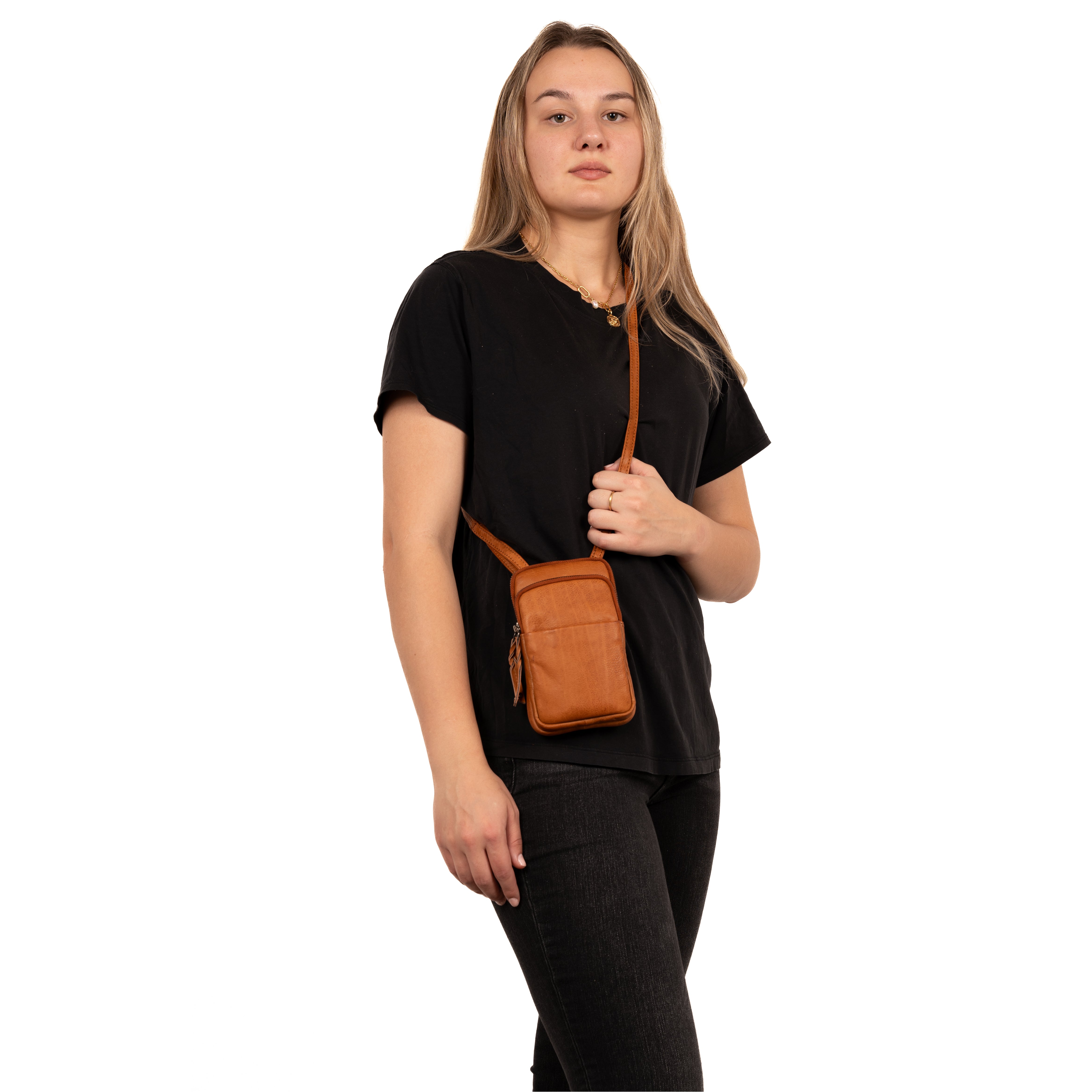 Shay Leather RFID Crossbody by Lady Conceal for Tasers and Pepper Spray - Bag for Self Defense - Women Pepper Spray _ Leather Conceal Bag - Tactical Accessories for Women