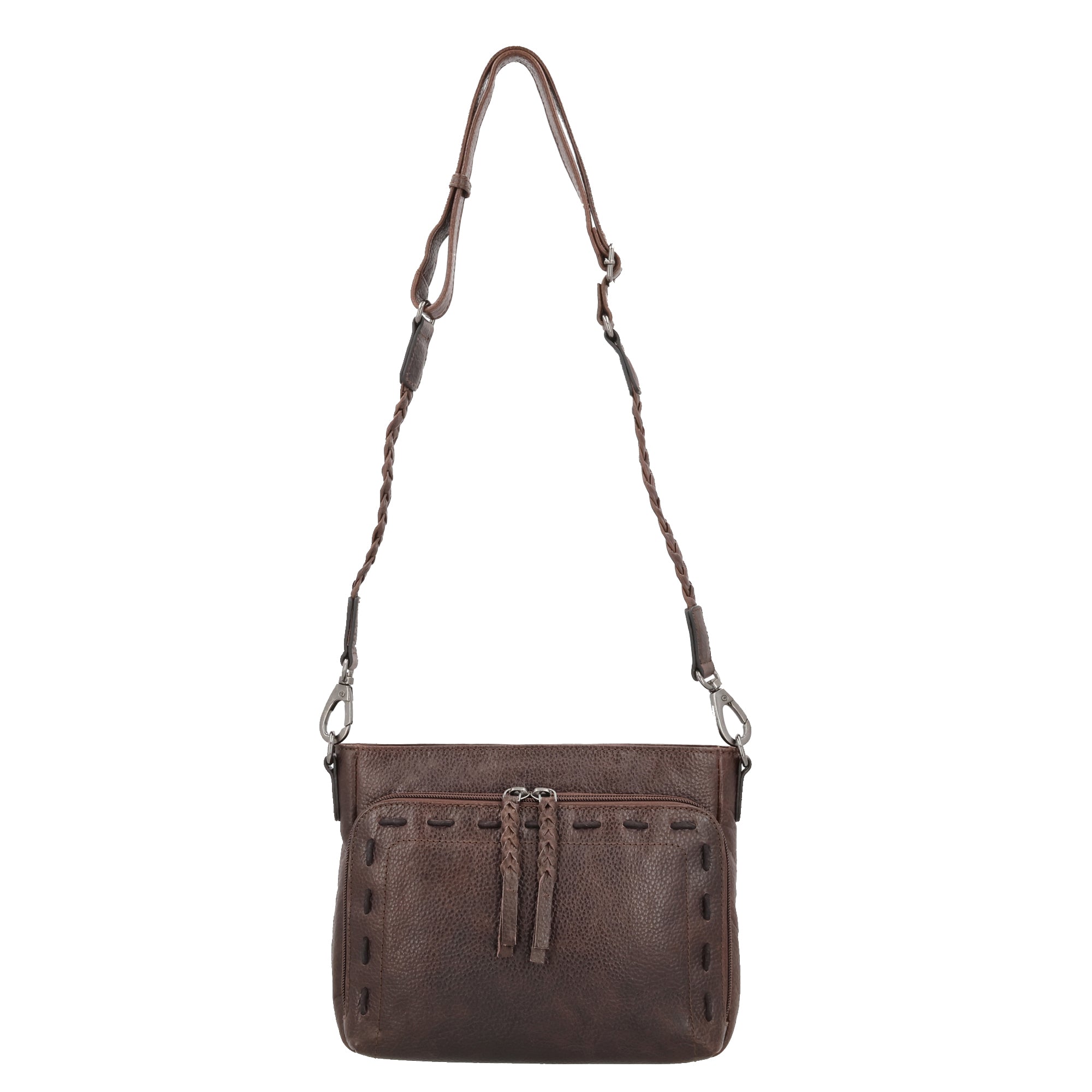 Concealed Carry Zoe Leather Crossbody by Lady Conceal with Locking Zippers - Firearm Bags for Women - Crossbody CCW Bag - Fast Draw Bag - YKK Locking Zipper Bag - Universal Holster