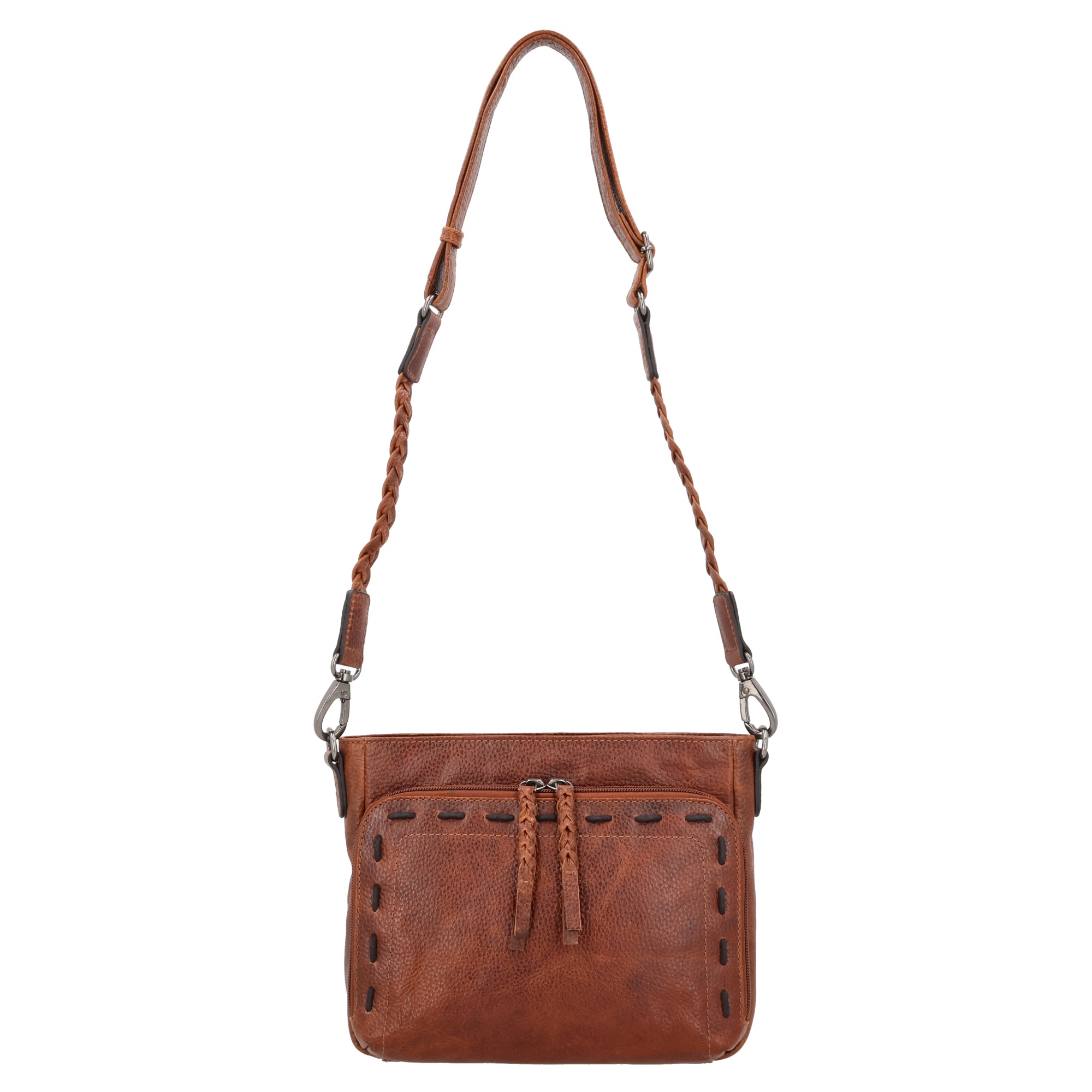 Concealed Carry Zoe Leather Crossbody by Lady Conceal with Locking Zippers - Firearm Bags for Women - Crossbody CCW Bag - Fast Draw Bag - YKK Locking Zipper Bag - Universal Holsterz