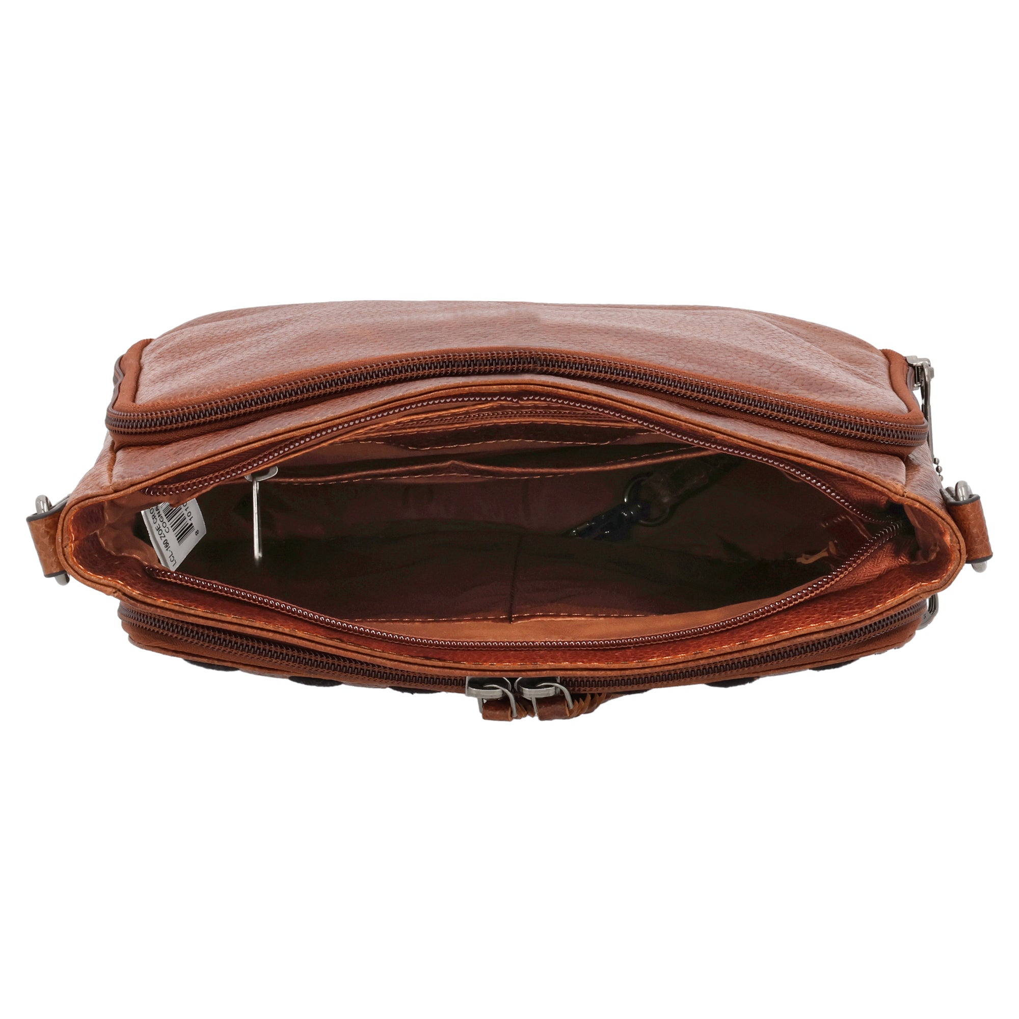 Concealed Carry Zoe Leather Crossbody by Lady Conceal with Locking Zippers - Firearm Bags for Women - Crossbody CCW Bag - Fast Draw Bag - YKK Locking Zipper Bag - Universal Holster