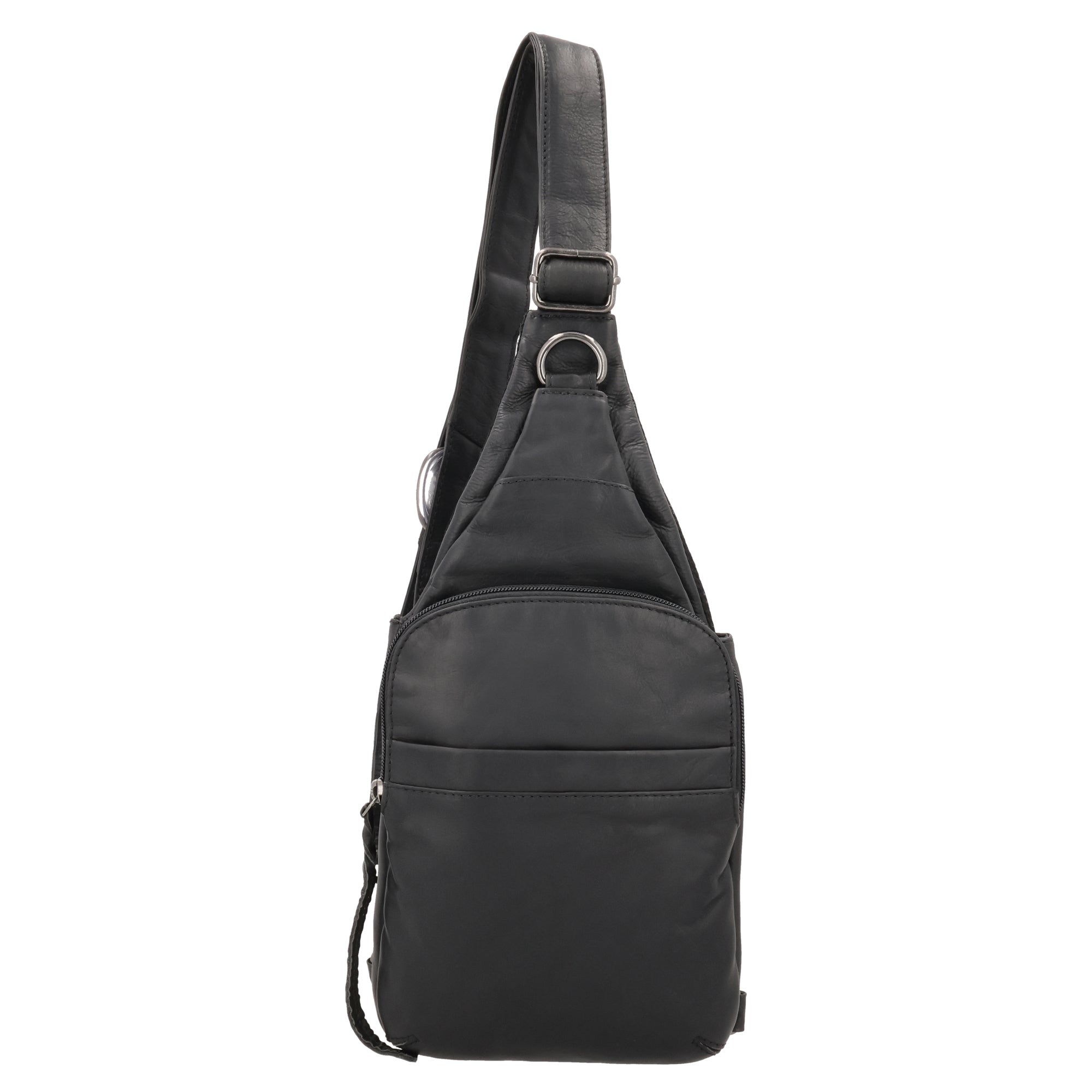Concealed Carry Unisex Dakota Leather Sling by Lady Conceal - Magnetic Firearm Bag - Fast Draw CCW bag - Universal Holster Pistol Sling - Unisex Gun Leather Backpack - Anti-Theft Gun Bag with Locking Zippers