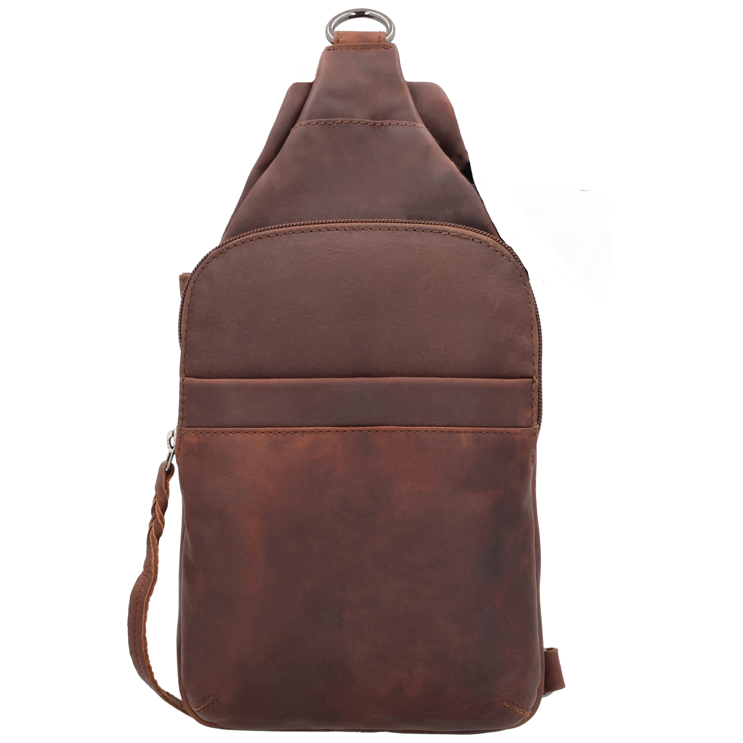 Concealed Carry Unisex Dakota Leather Sling by Lady Conceal - Magnetic Firearm Bag - Fast Draw CCW bag - Universal Holster Pistol Sling - Unisex Gun Leather Backpack - Anti-Theft Gun Bag with Locking Zippers