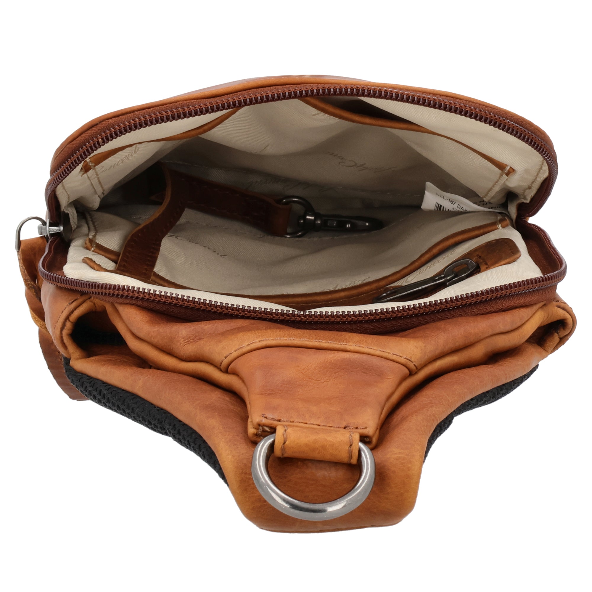 Concealed Carry Unisex Dakota Leather Sling by Lady Conceal - Magnetic Firearm Bag - Fast Draw CCW bag - Universal Holster Pistol Sling - Unisex Gun Leather Backpack - Anti-Theft Gun Bag with Locking Zippers