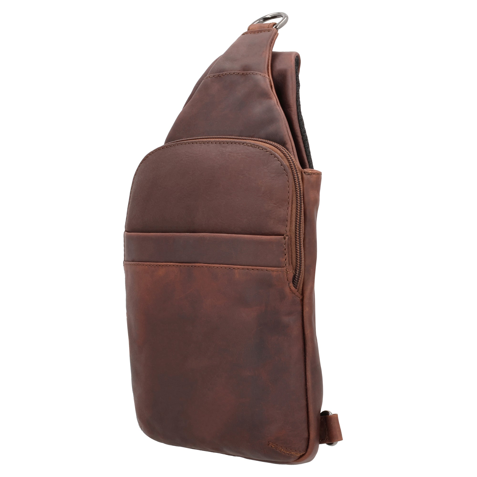 Concealed Carry Unisex Dakota Leather Sling by Lady Conceal - Magnetic Firearm Bag - Fast Draw CCW bag - Universal Holster Pistol Sling - Unisex Gun Leather Backpack - Anti-Theft Gun Bag with Locking Zippers