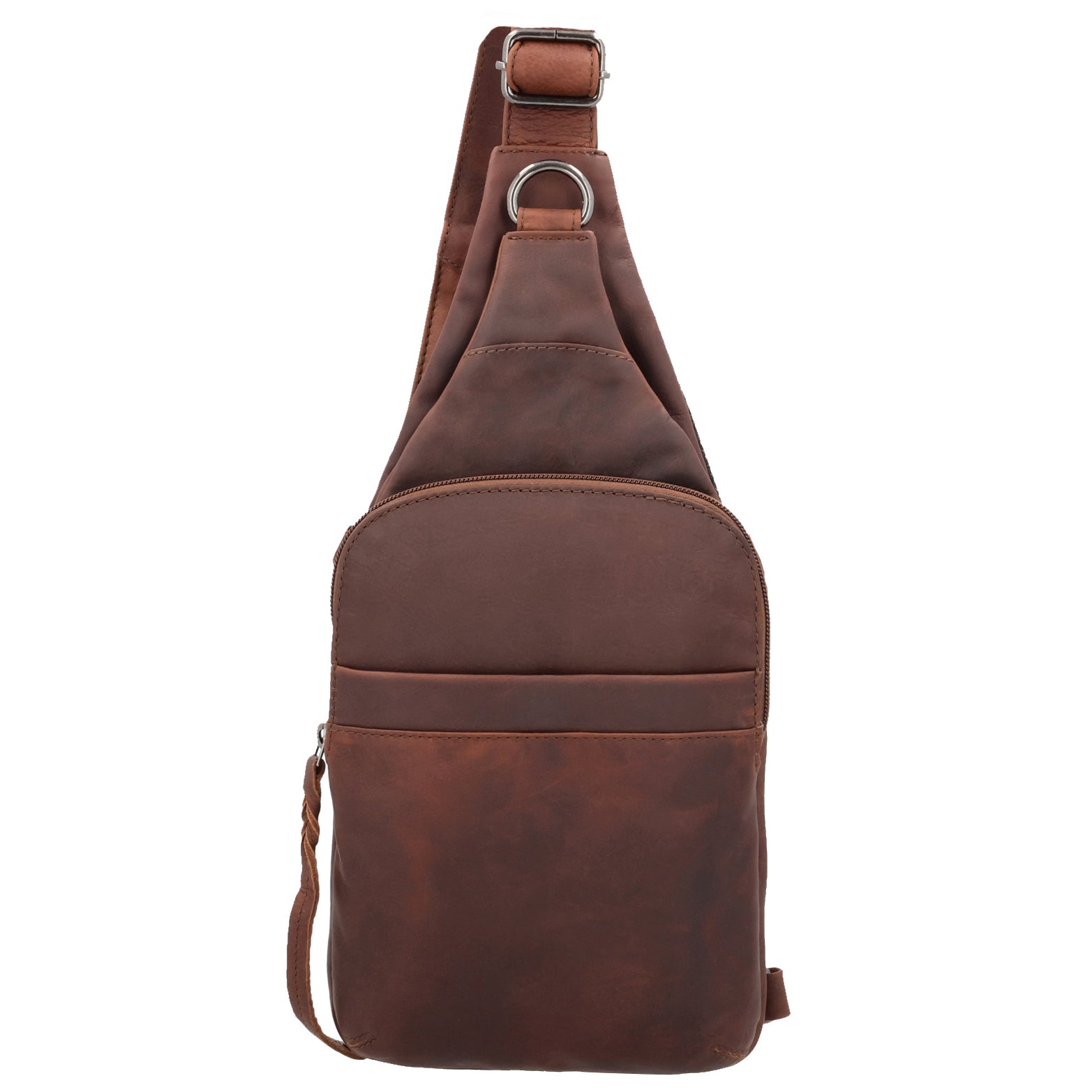 Concealed Carry Unisex Dakota Leather Sling by Lady Conceal - Magnetic Firearm Bag - Fast Draw CCW bag - Universal Holster Pistol Sling - Unisex Gun Leather Backpack - Anti-Theft Gun Bag with Locking Zippers