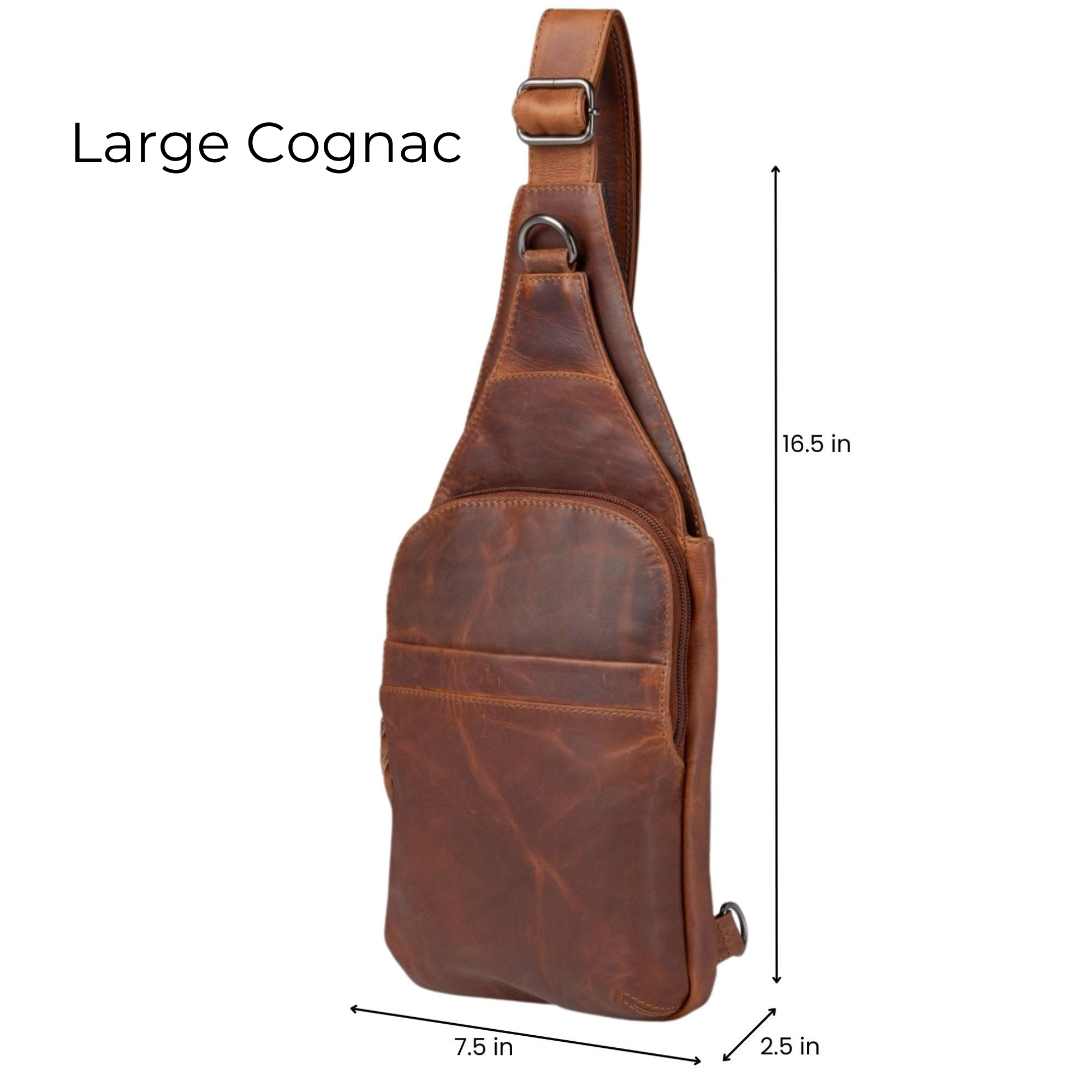 Concealed Carry Unisex Dakota Leather Sling by Lady Conceal — CCW Crossbody with Universal Holster for Rapid Draw