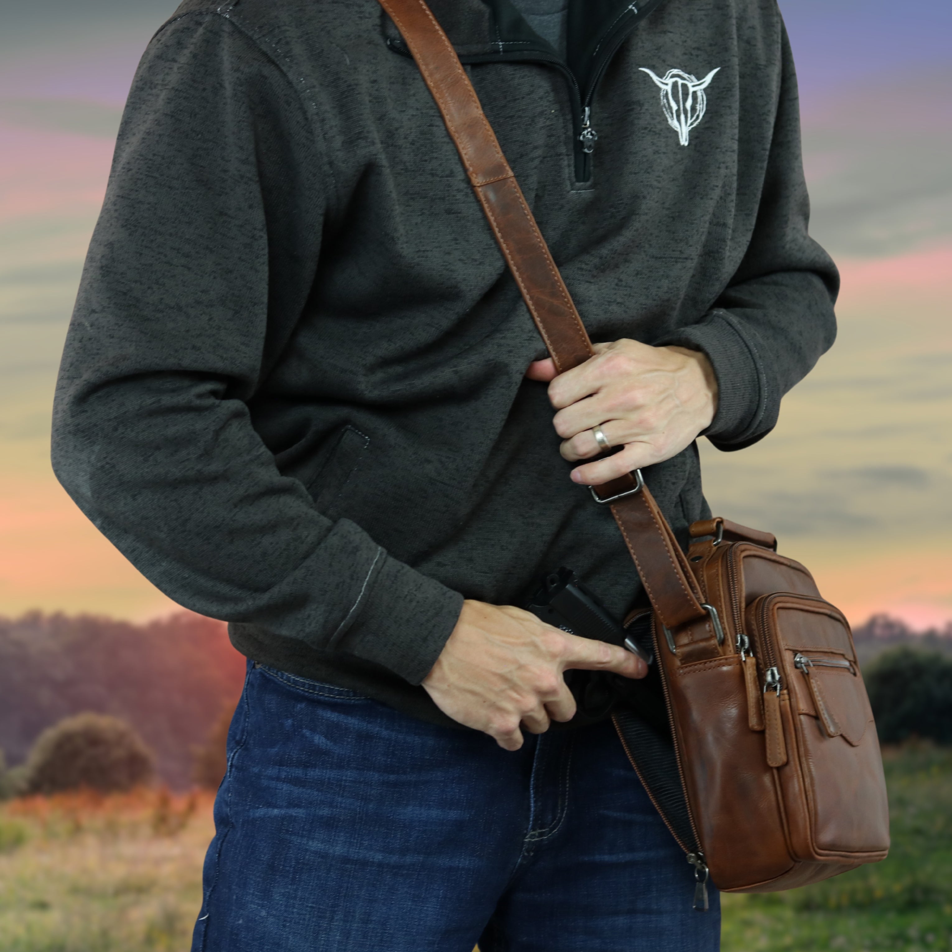 Concealed Carry Logan Unisex Crossbody Bag - Men Gun Bag with Clip Storage - Conceal Carry Logan Unisex Bag - CCW Universal Logan Unisex Bag - Concealed Carry Purse - most popular crossbody bag - crossbody handgun bag - crossbody bags for everyday use - Lady Conceal - Unique Hide Purse - Locking YKK Purse - Fanny Pack for Gun and Pistol - Easy CCW - Fast Draw Bag - Secure Gun Bag