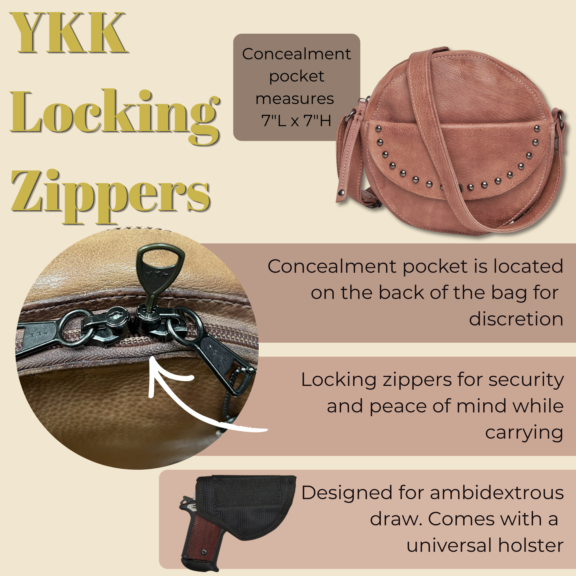 Concealed Carry Mia Crossbody Purse by Lady Conceal