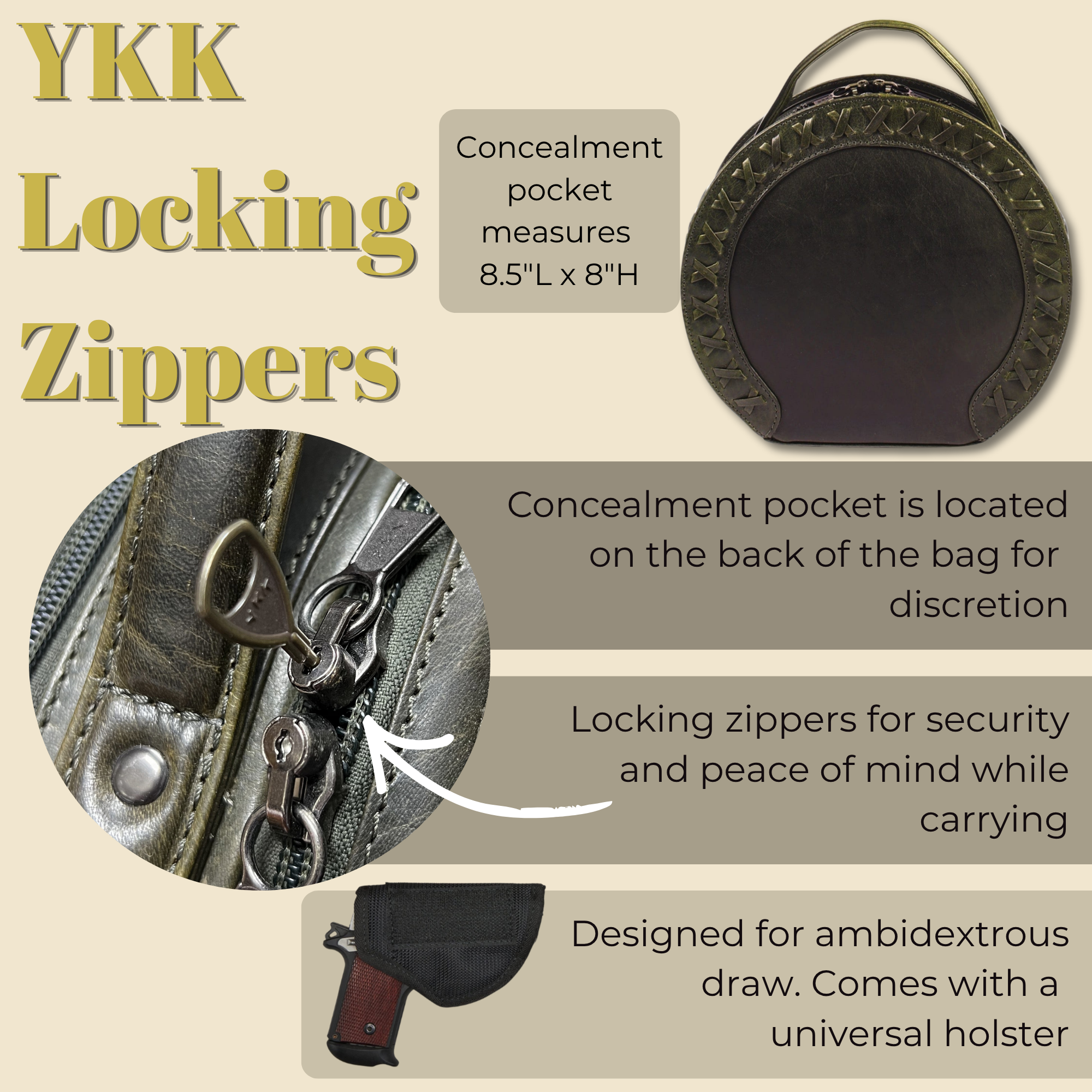 Concealed Carry Oaklee Crossbody Organizer by Lady Conceal